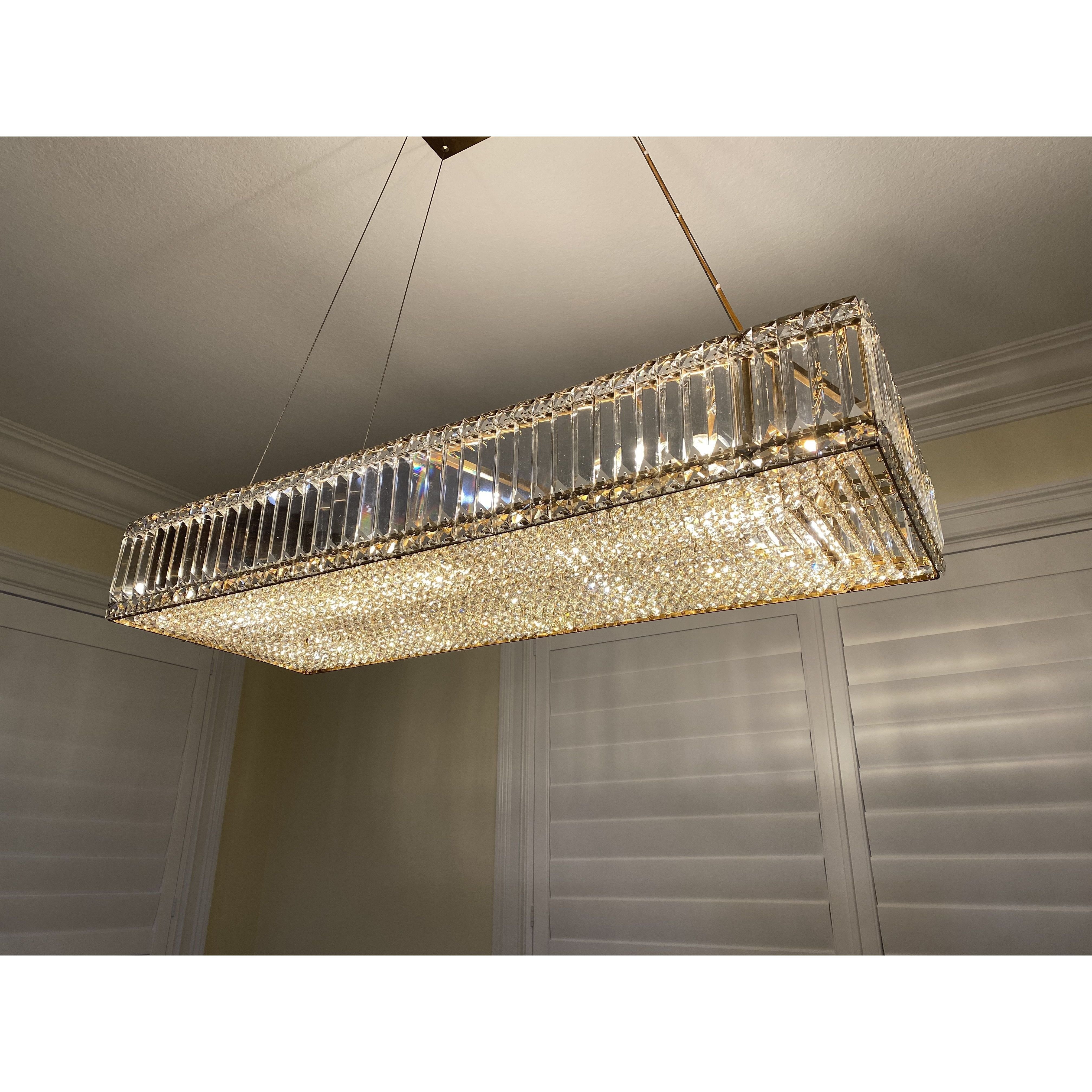Brickell Rectangular Crystal Chandelier - Italian Concept -