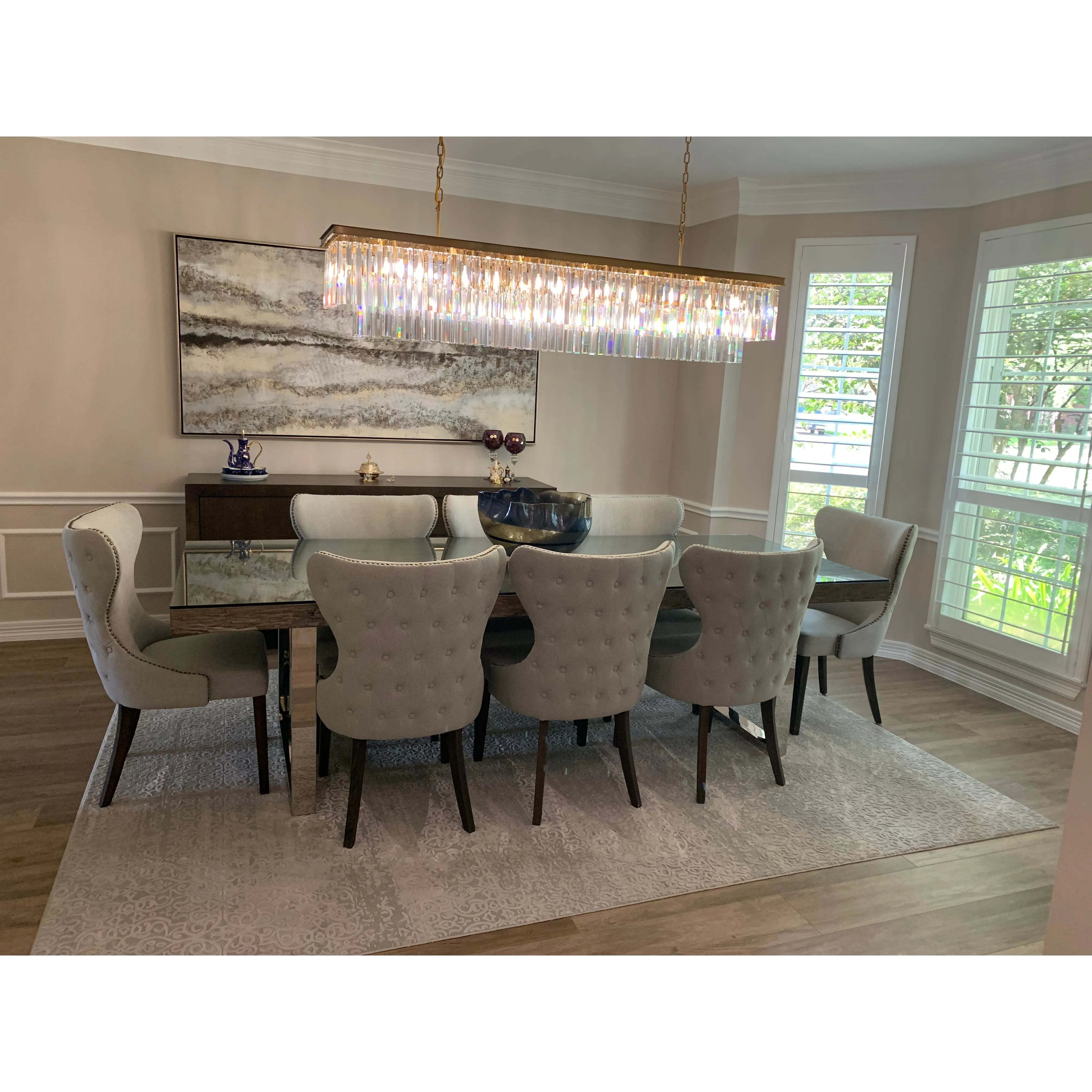 Apex Odeon Rectangular Fringe Crystal Chandelier - Italian Concept -