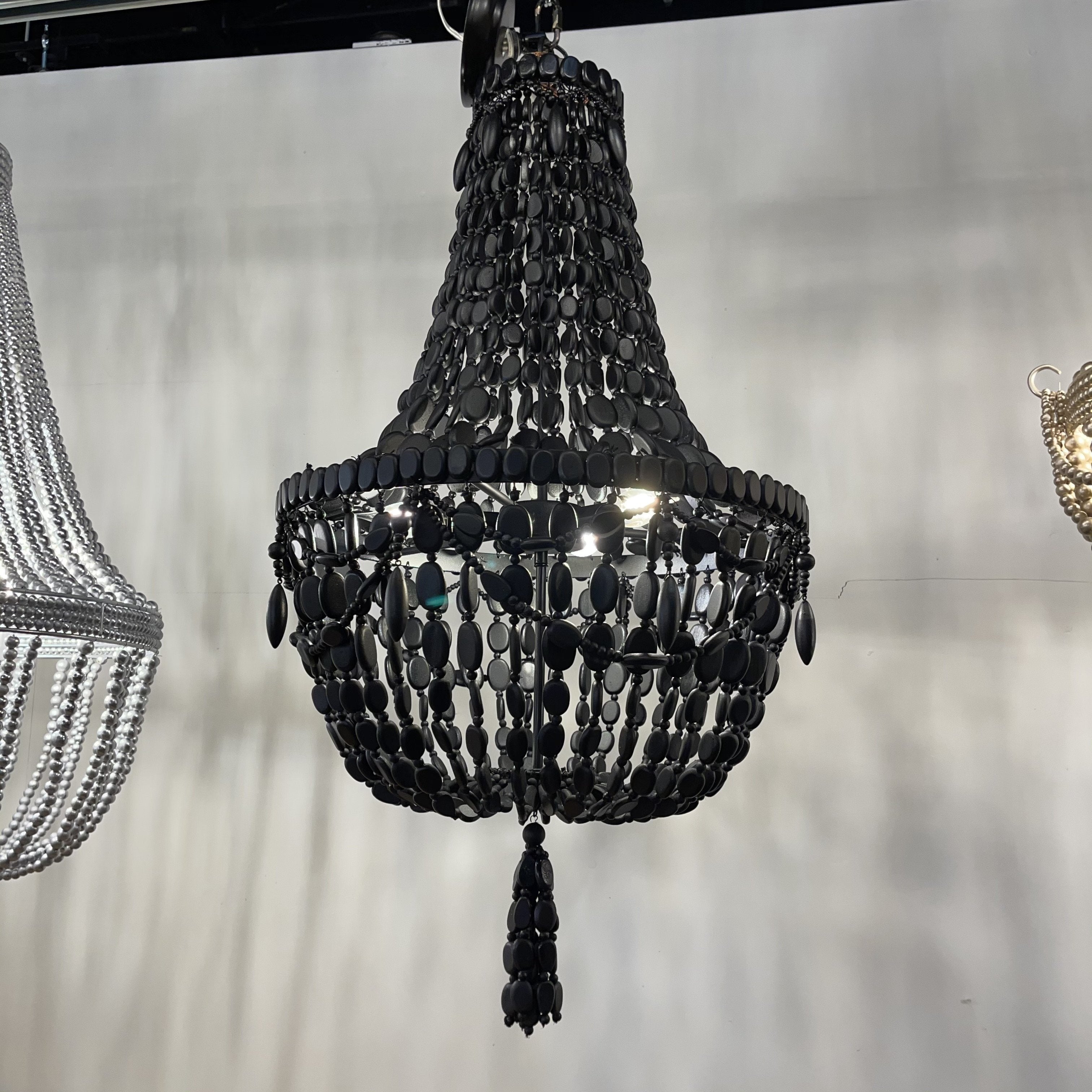Francine Empire Wood Bead Chandelier - Italian Concept