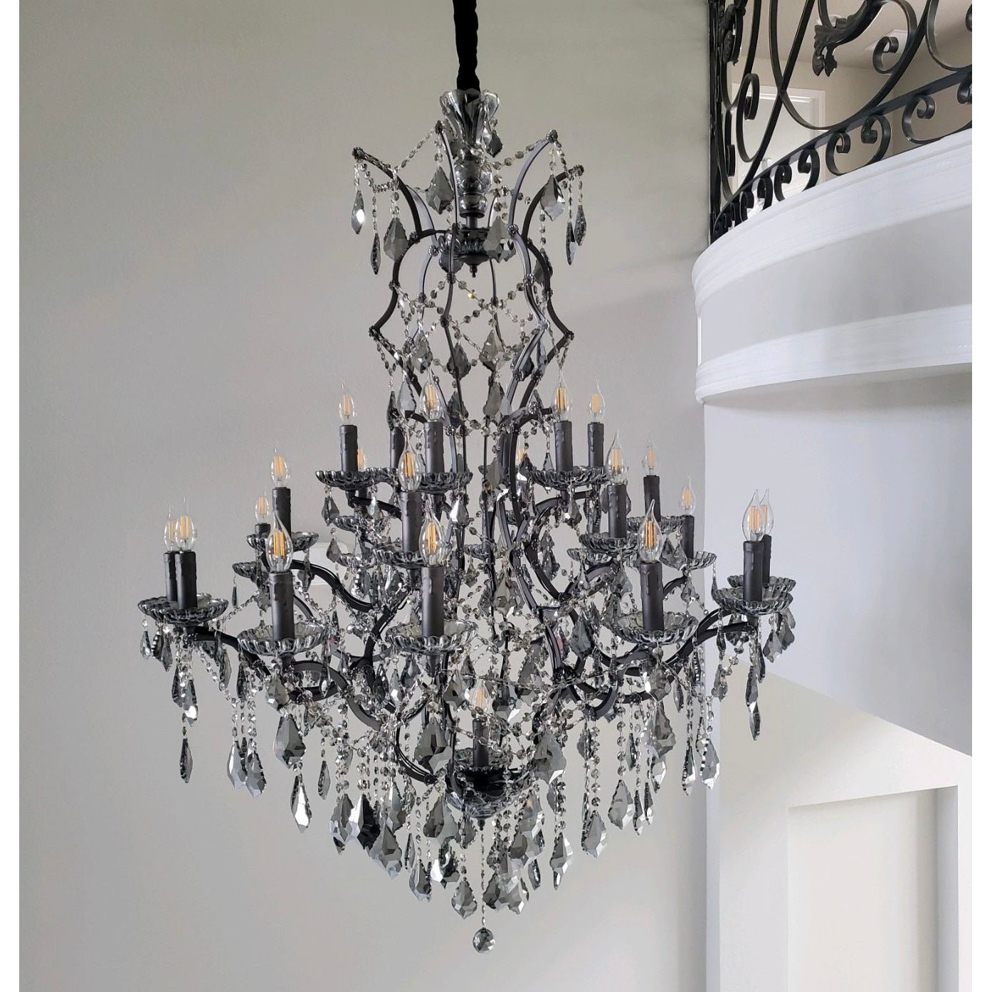 25 Light Maria Theresa Smoke Crystal Chandelier - Italian Concept -