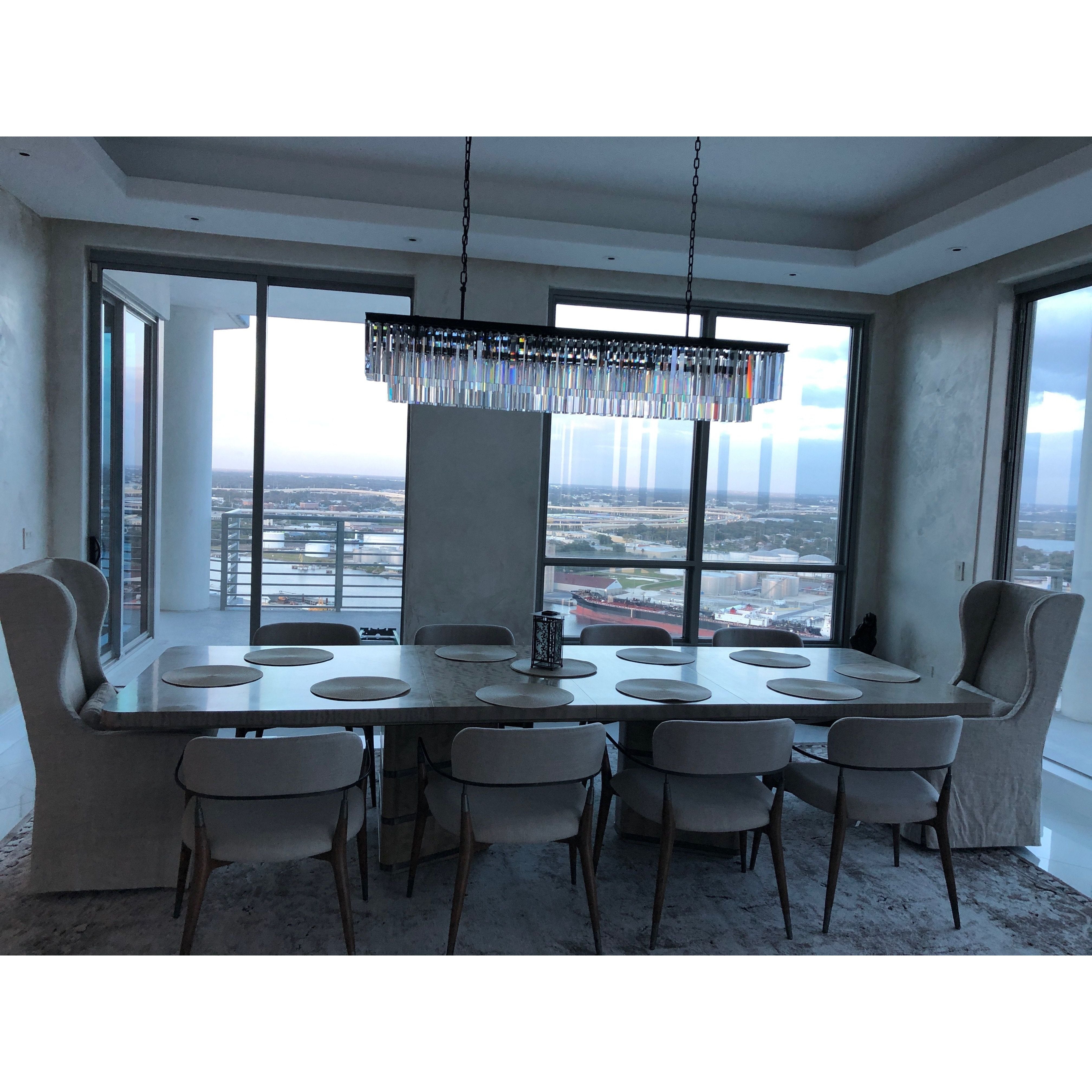 Apex Odeon Rectangular Fringe Crystal Chandelier - Italian Concept -