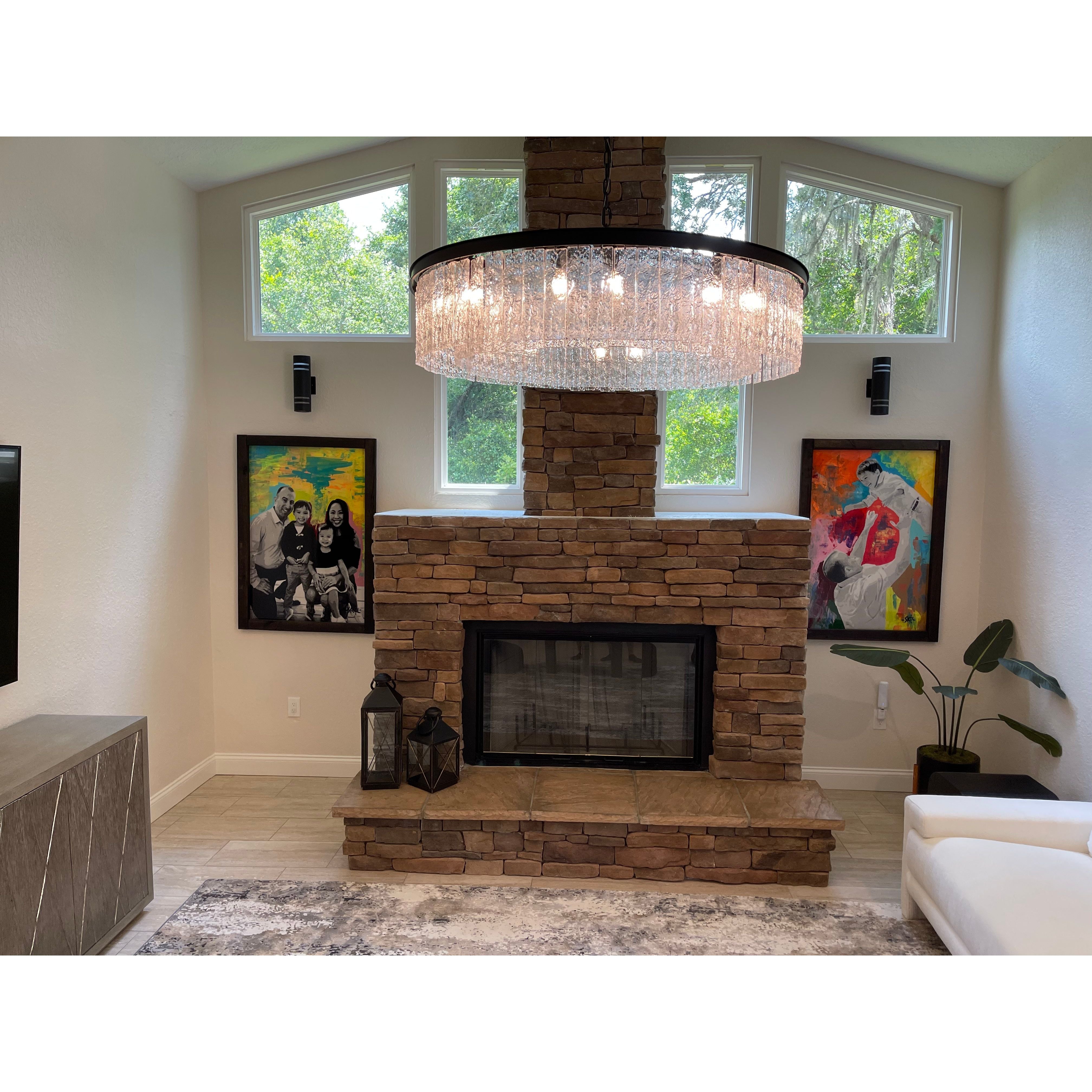 Oliver Round 1-Tier Glass Tile Chandelier LT-71241 - Italian Concept -