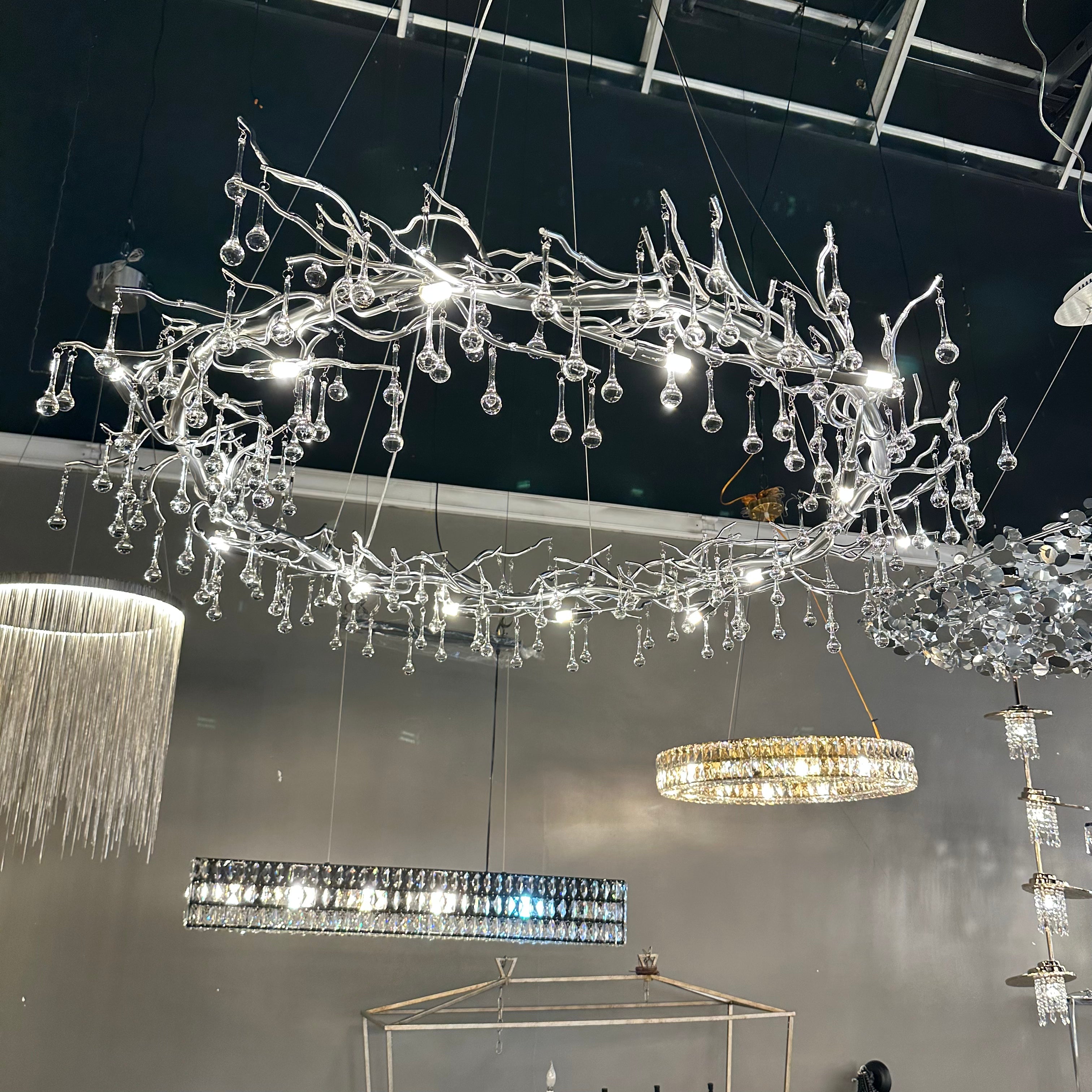 Livio Halo Branching Round Teardrop Chandelier - Italian Concept