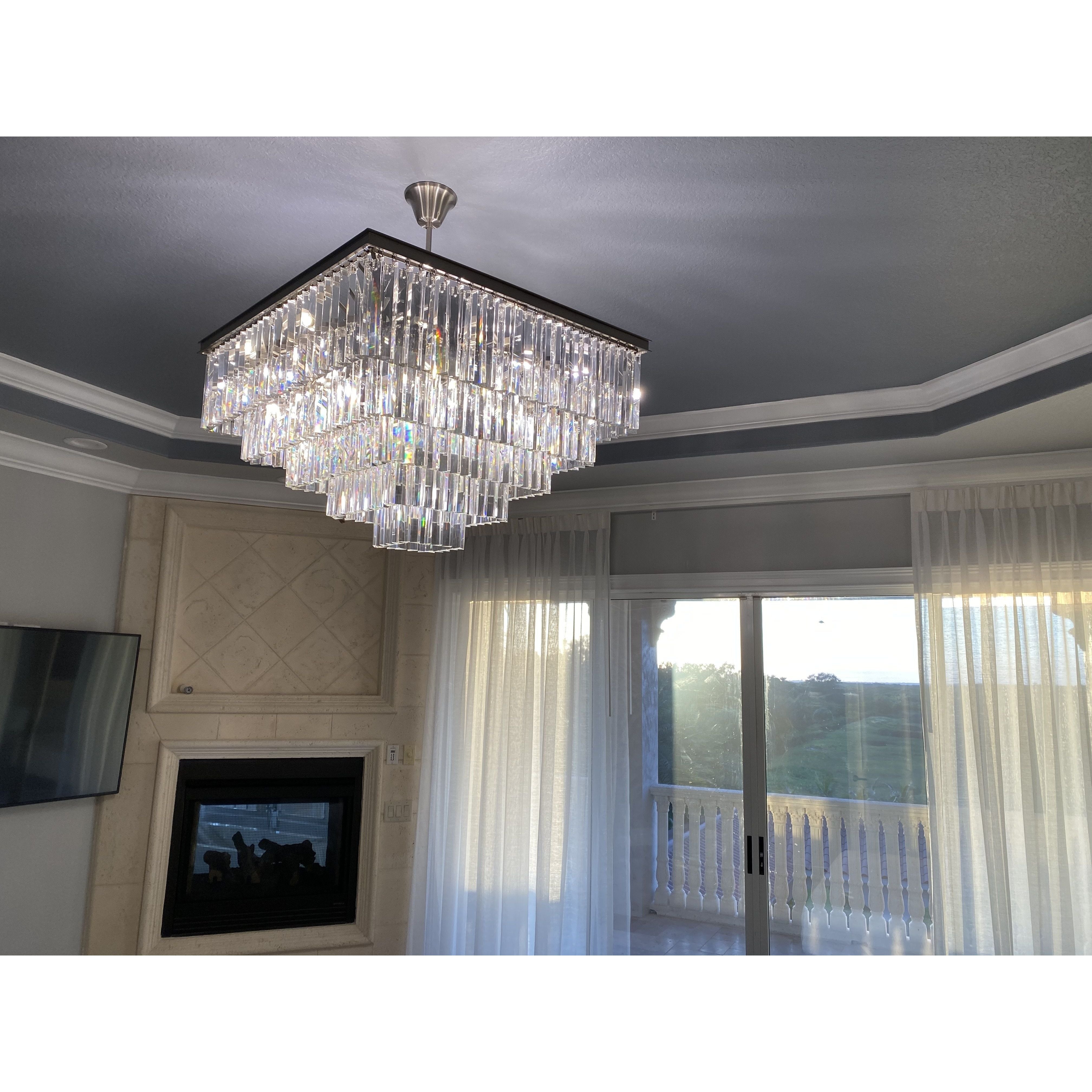 Apex 5-Tier Square Odeon Crystal Chandelier - Italian Concept -