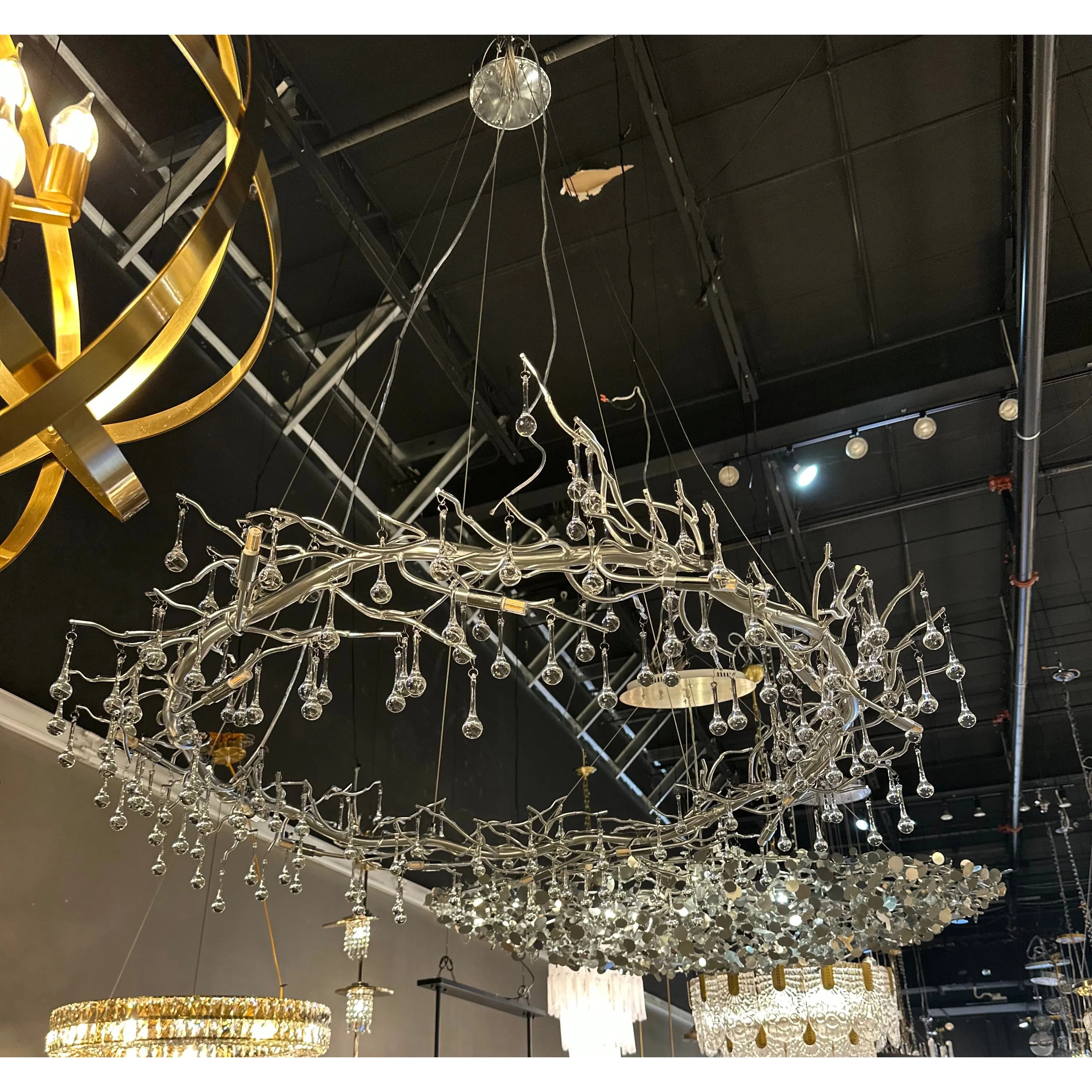 Livio Halo Branching Round Teardrop Chandelier - Italian Concept
