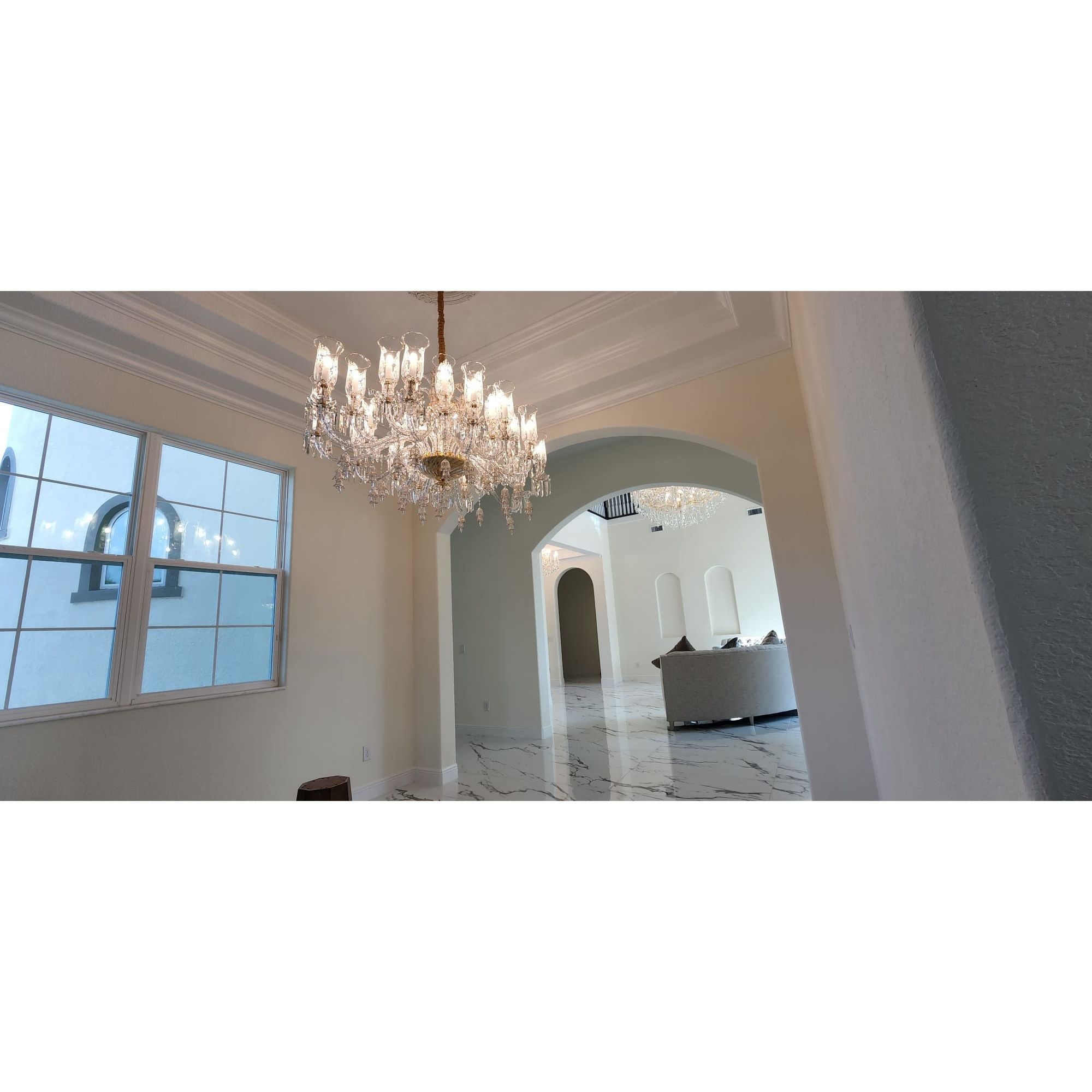 24 Light Oval/ Linear Marbella Garnier Crystal Chandelier - Italian Concept -