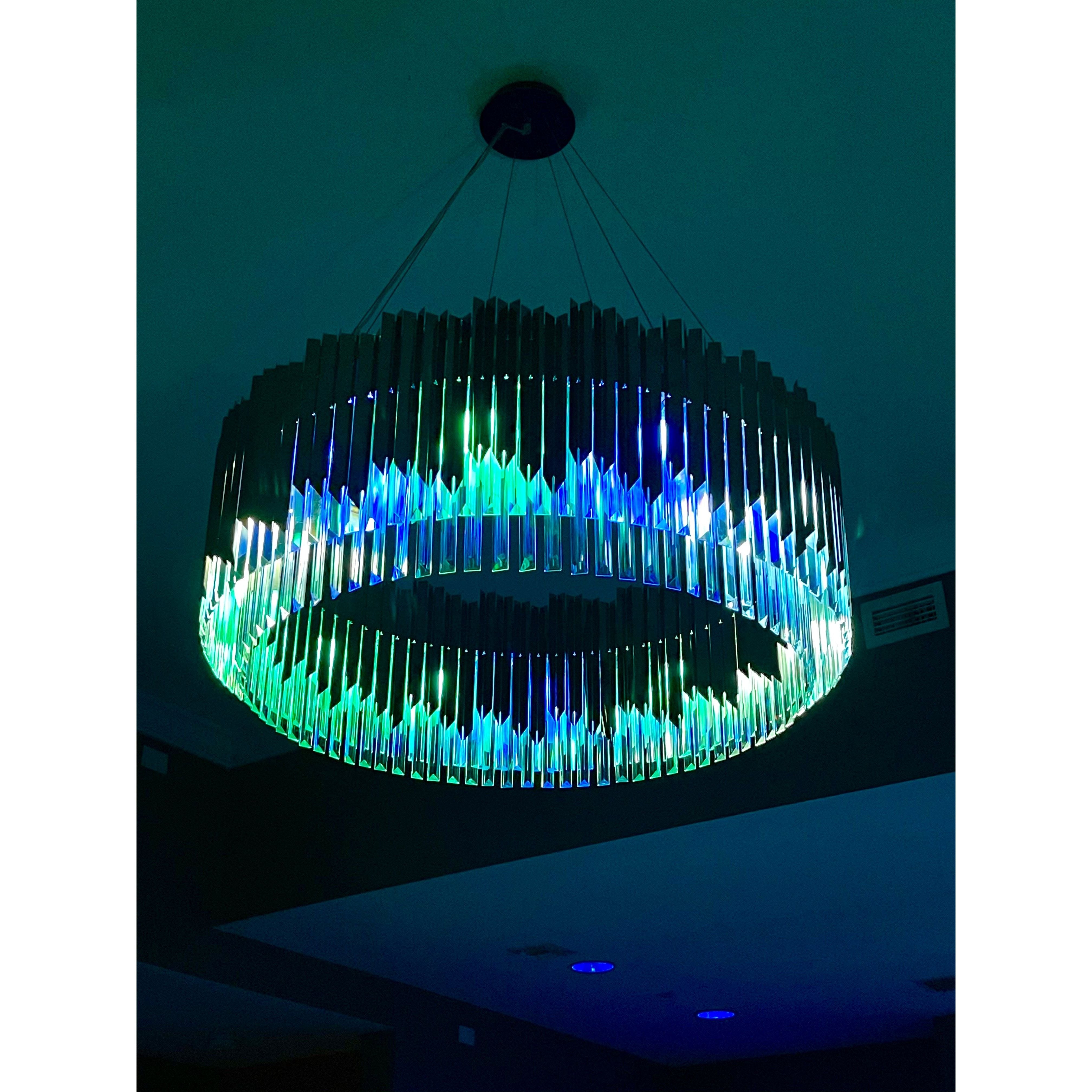 Arrows Steel Crystal Chandelier Round - Italian Concept -