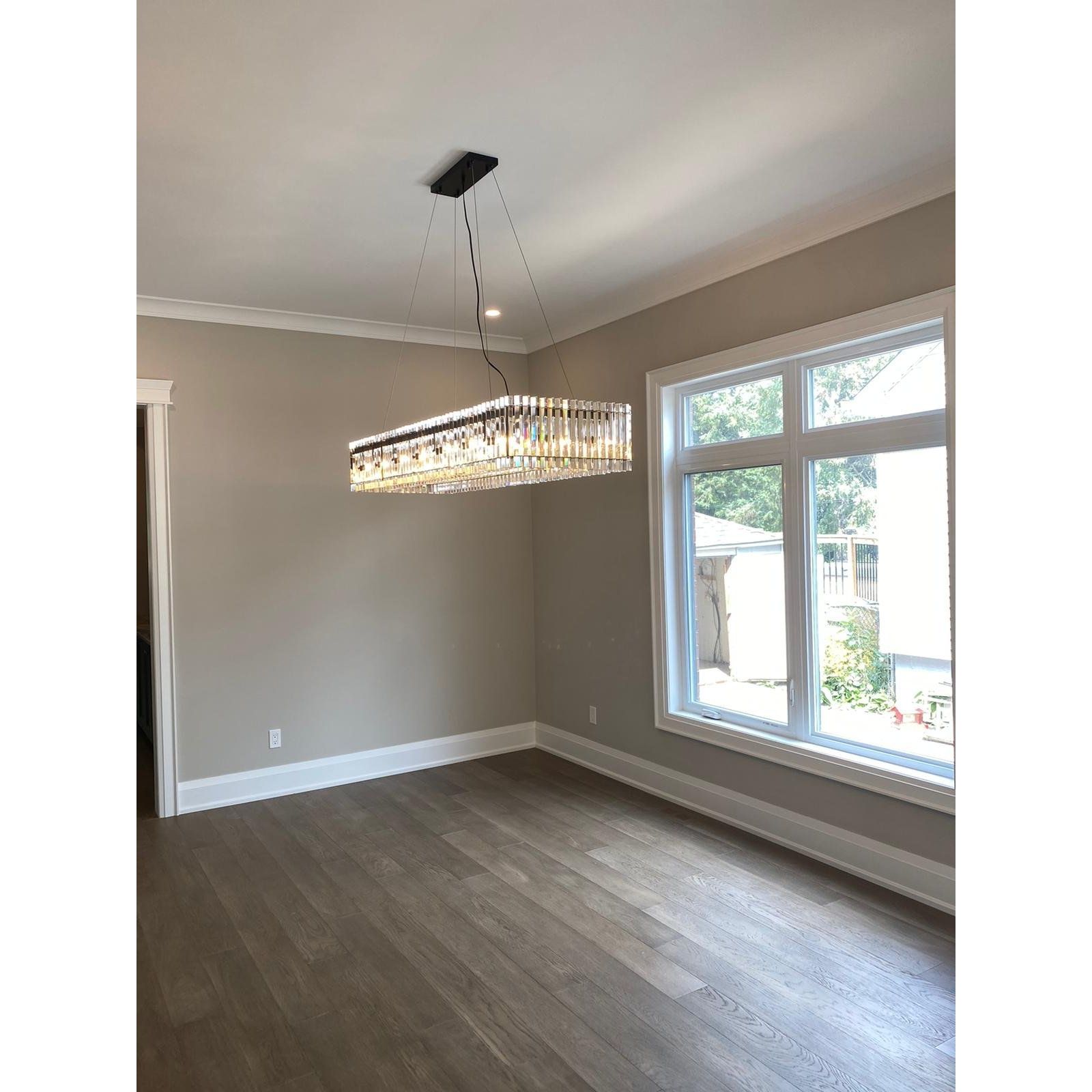 Apex Odeon Crystal Fringe 1-tier Rectangular Chandelier - Italian Concept -