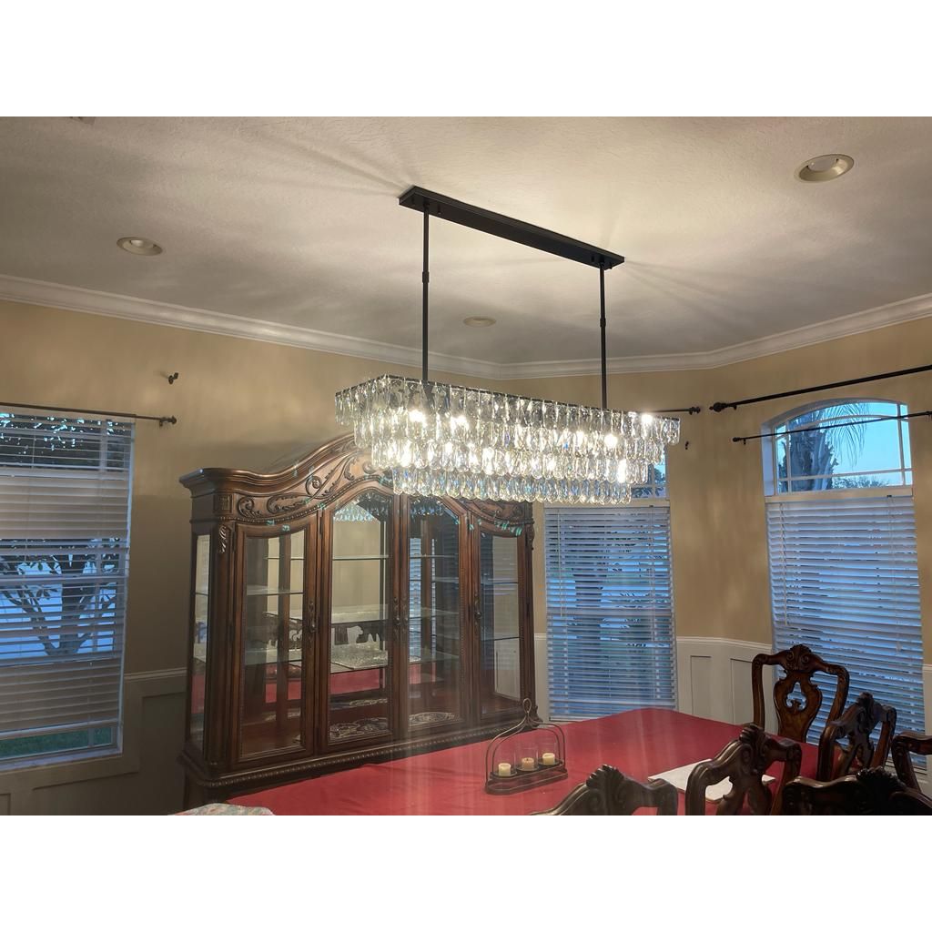 Abrielle Crystal Rectangular Chandelier - Italian Concept