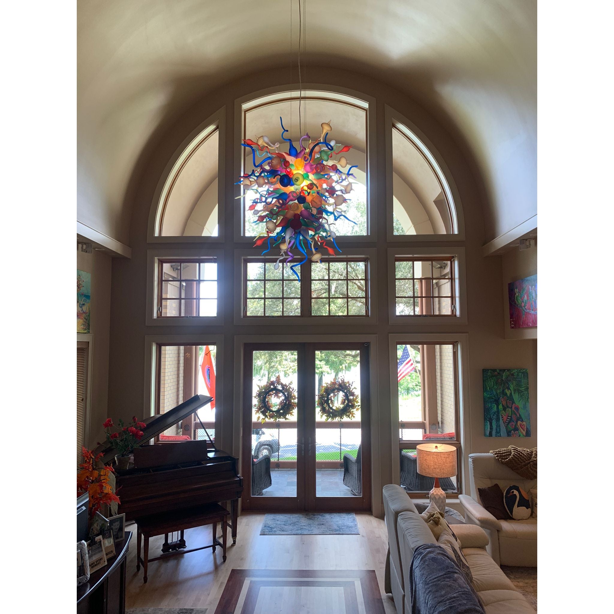 MultiColor Lincoln Murano Sputnik Glass 30" Wide Chandelier - Italian Concept