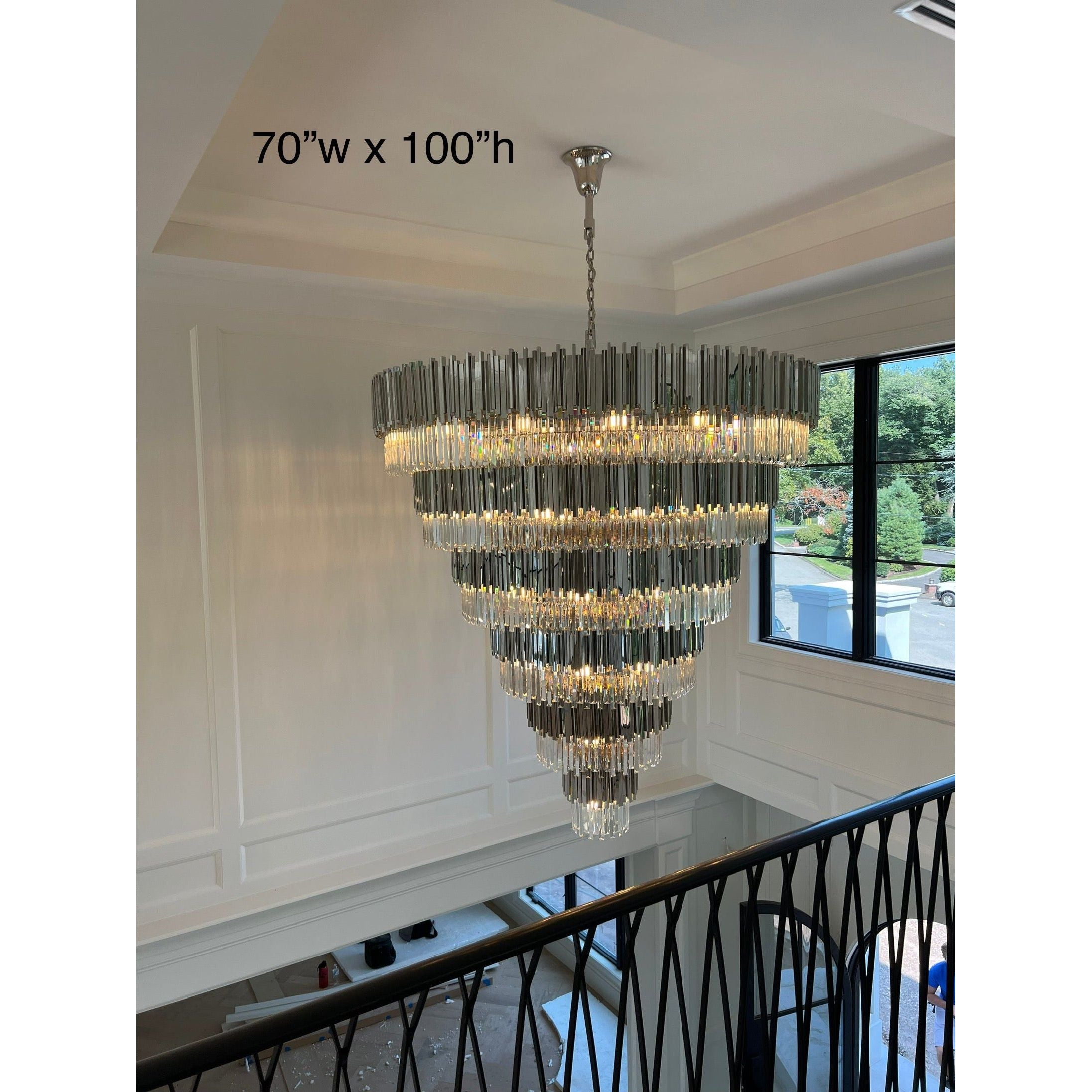 Colonnade Tiered Round Crystal Chandelier - Italian Concept