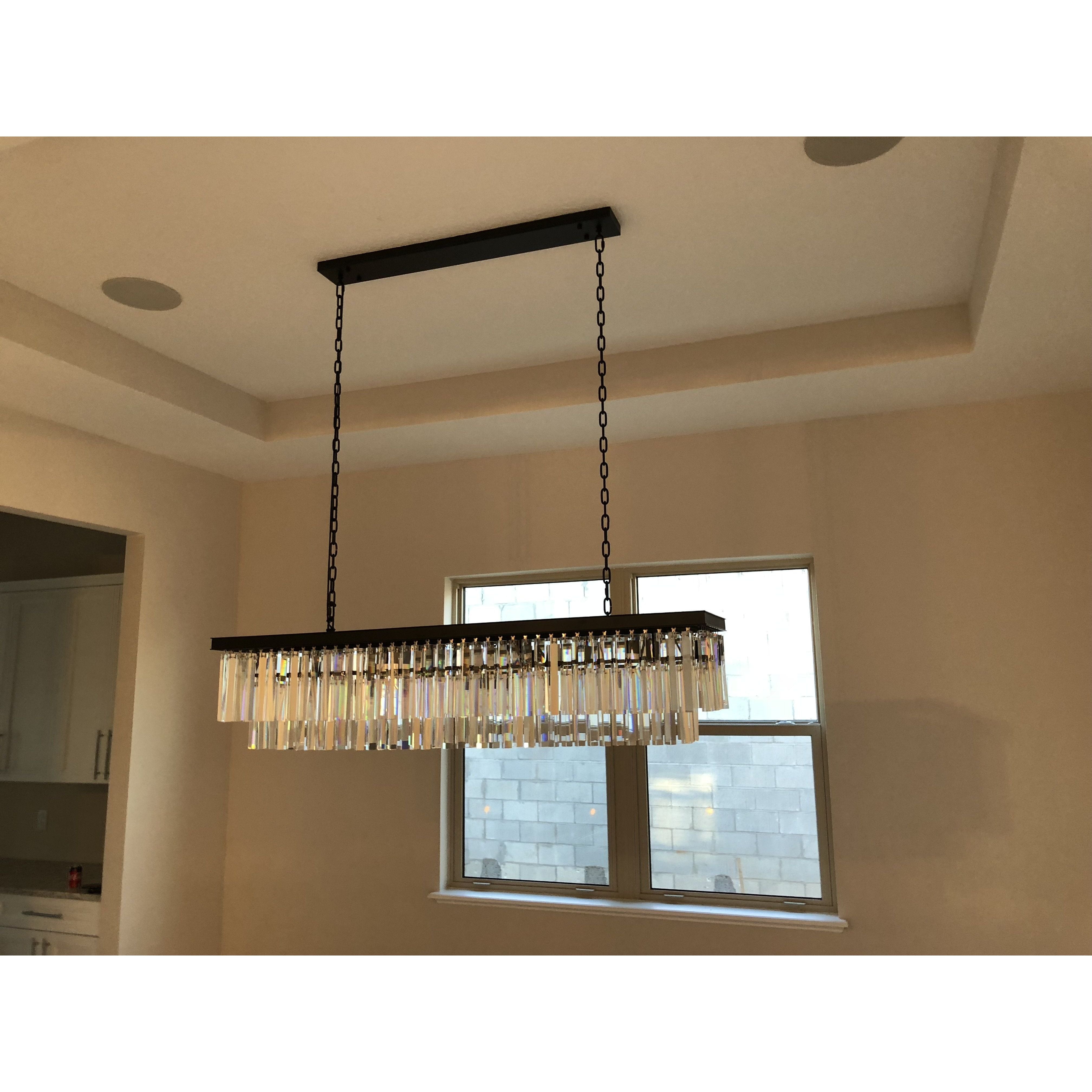 Apex Odeon Rectangular Fringe Crystal Chandelier - Italian Concept -