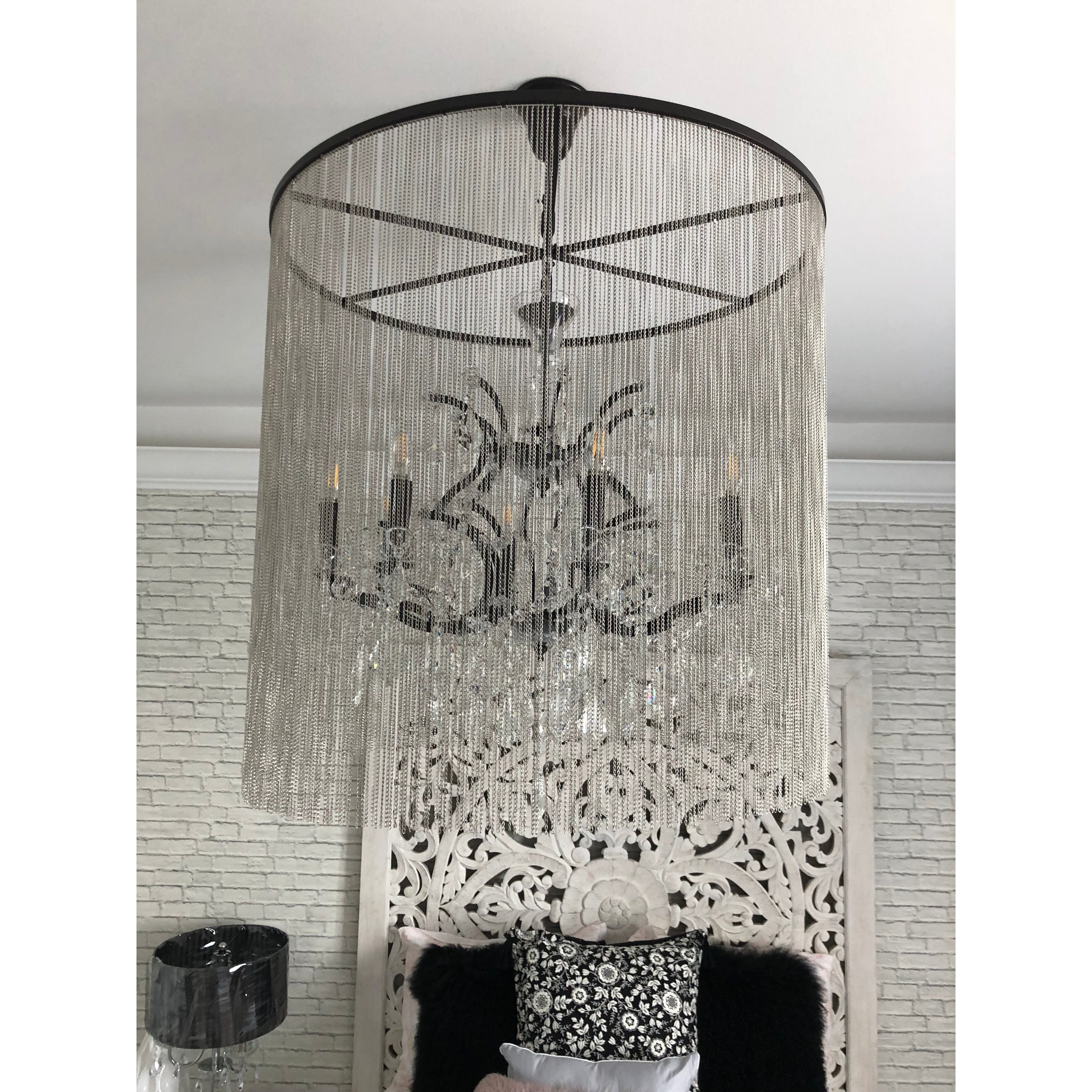 Chain Curtain Crystal 12-Light 32" Crystal Chandelier - Italian Concept -