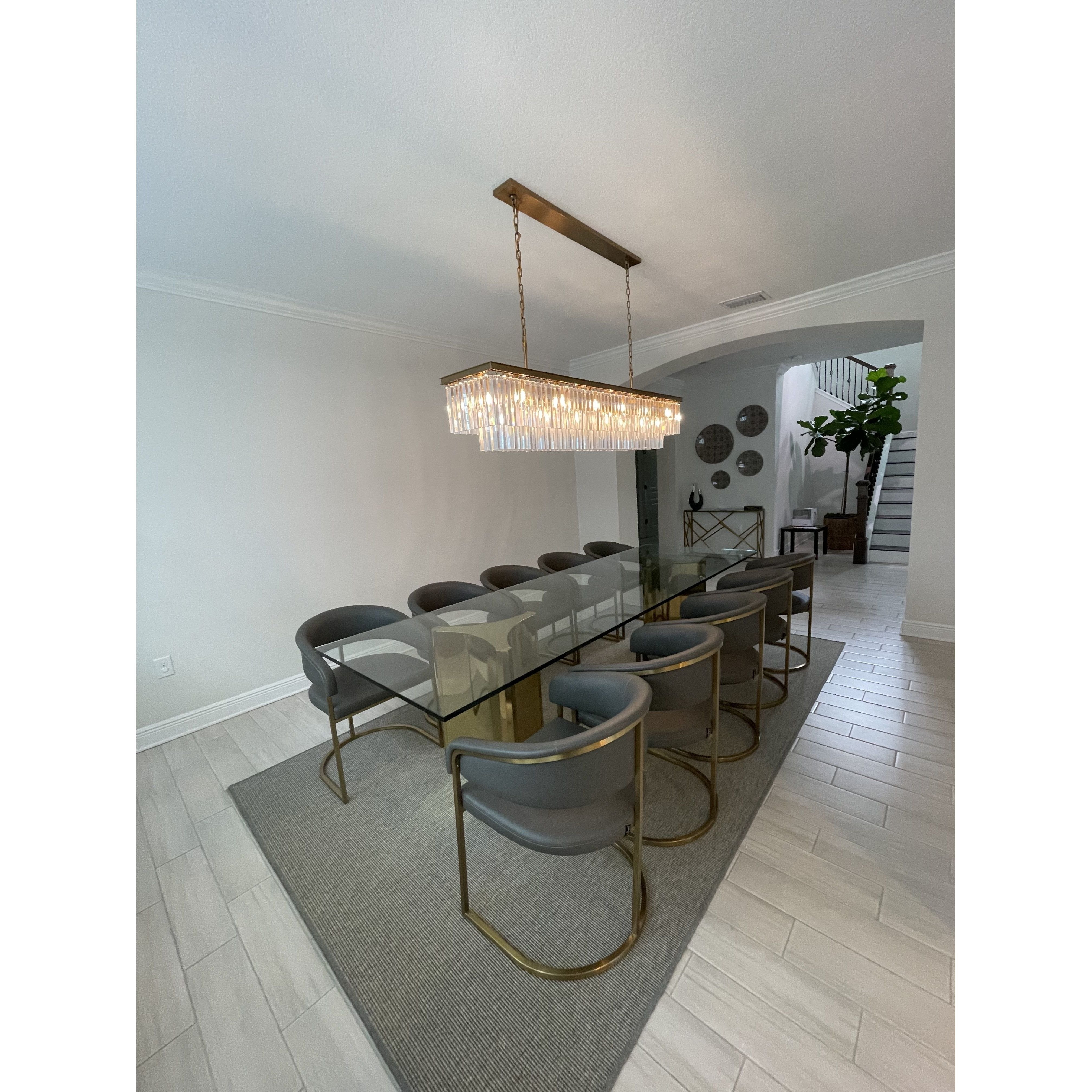 Apex Odeon Rectangular Fringe Crystal Chandelier - Italian Concept -