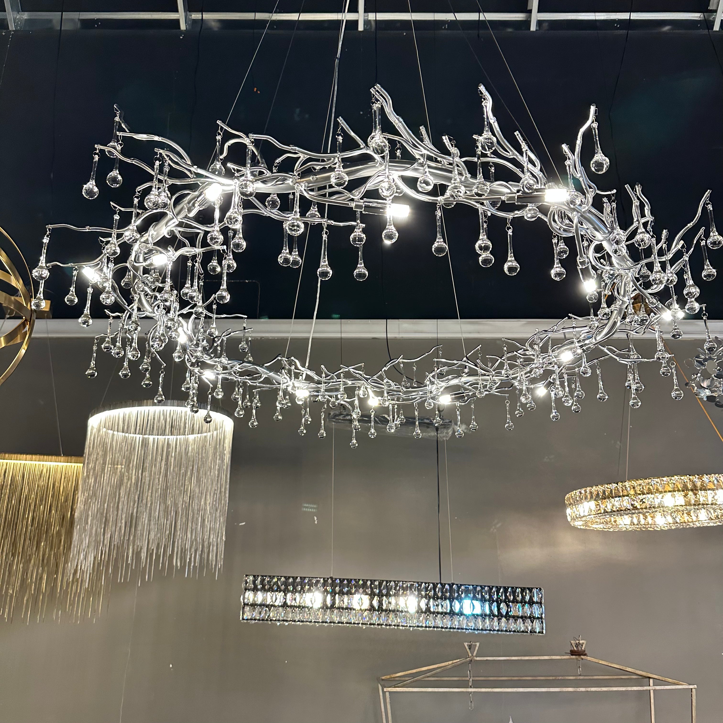 Livio Halo Branching Round Teardrop Chandelier - Italian Concept