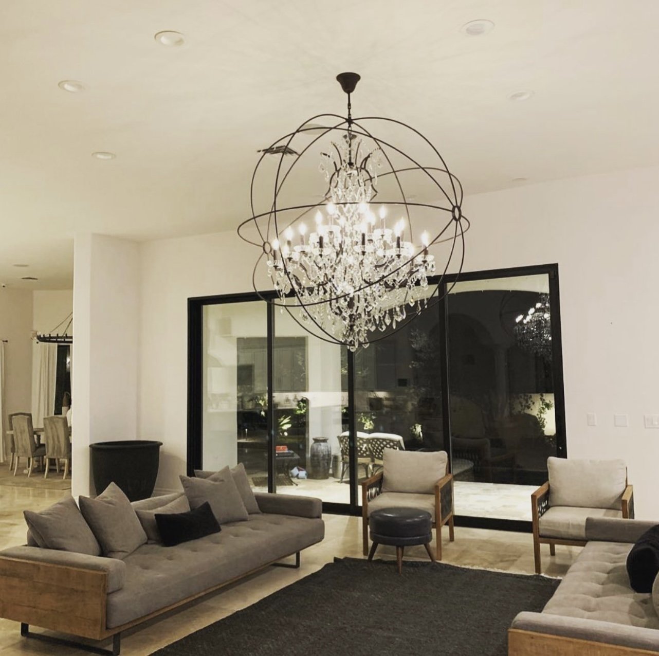 MN Iron Orb Crystal Chandelier - Italian Concept