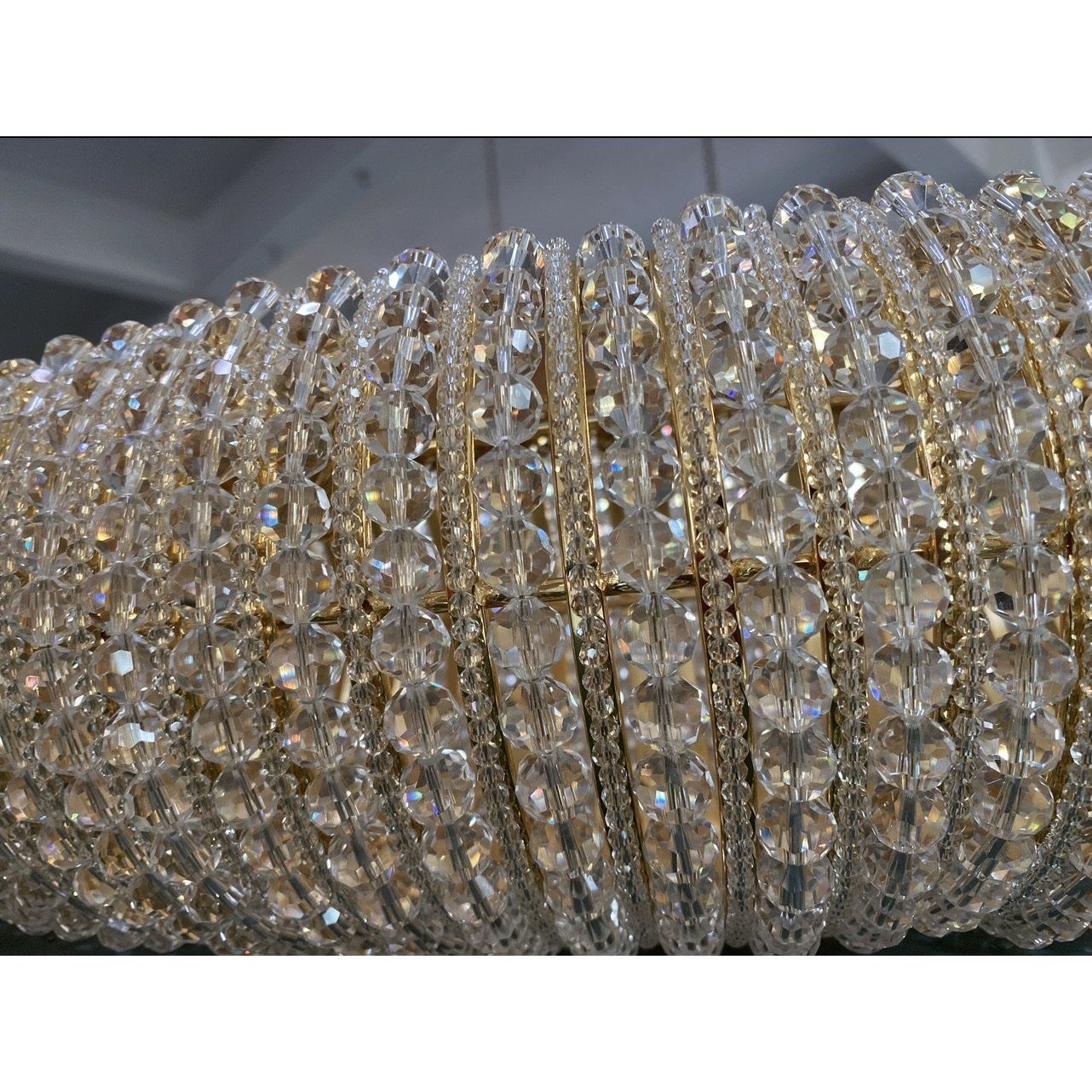 Empire Round Crystal Ring Beaded Chandelier - Italian Concept