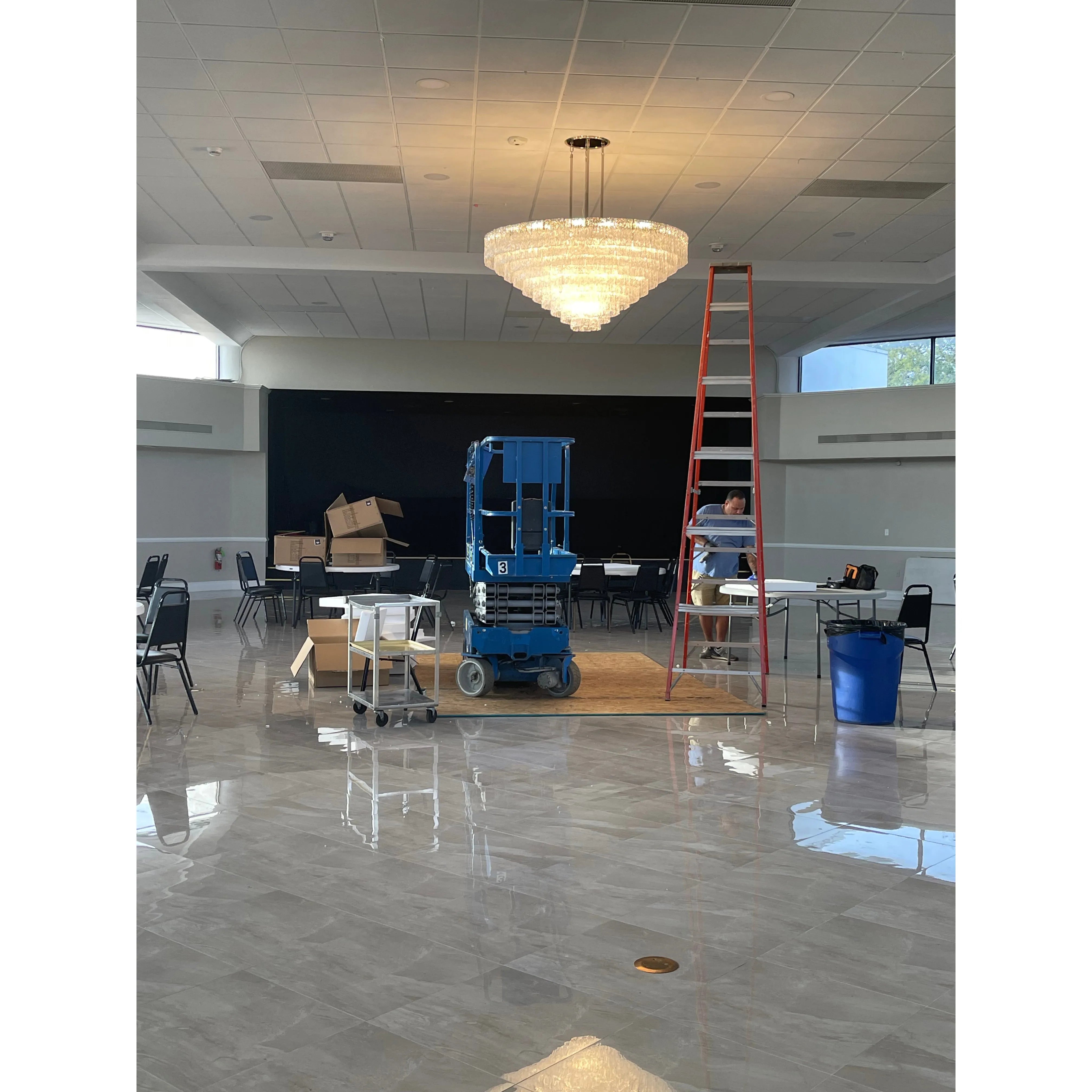 Oliver Round Tiered Glass Tile Chandelier Collection - Italian Concept -