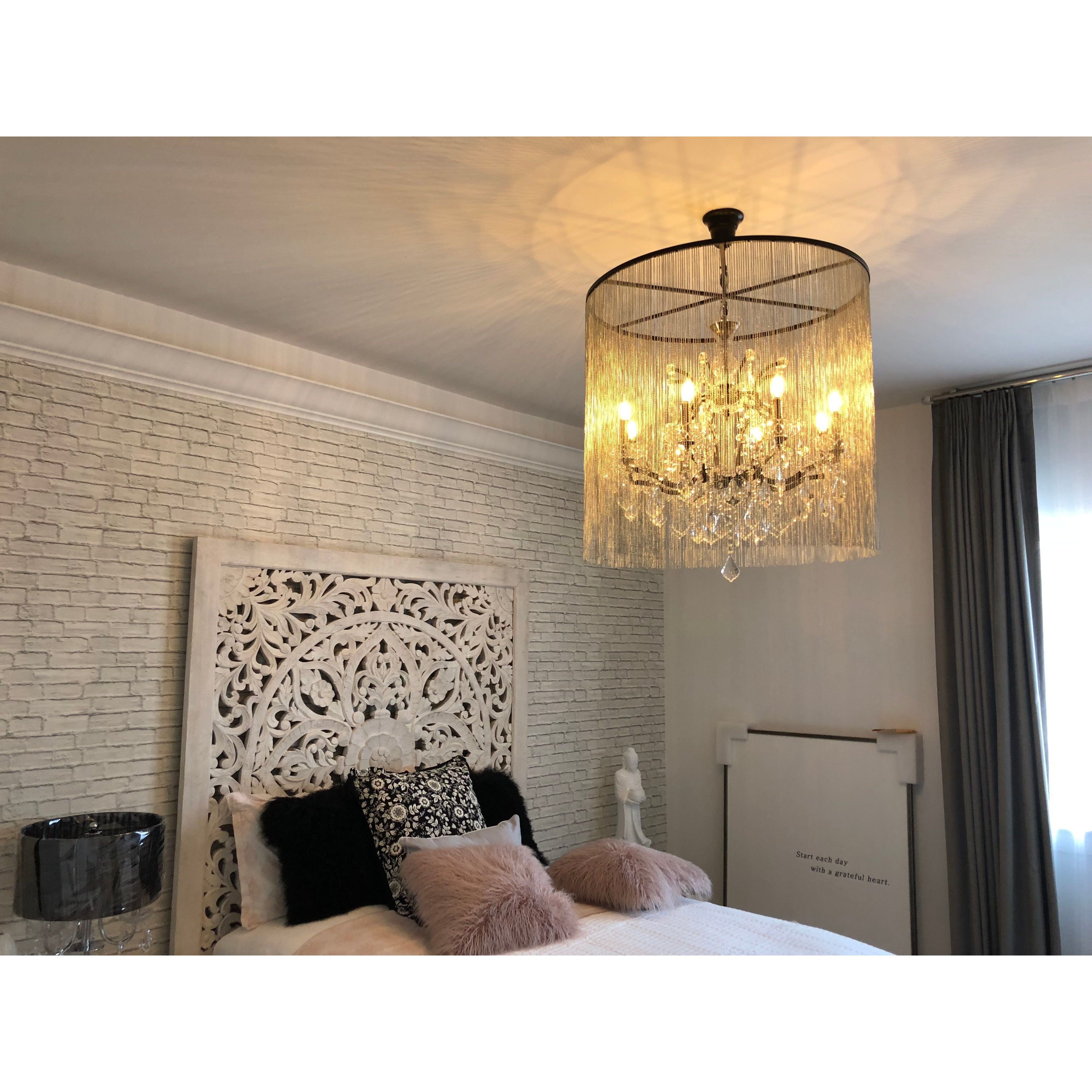 Chain Curtain Crystal 12-Light 32" Crystal Chandelier - Italian Concept -