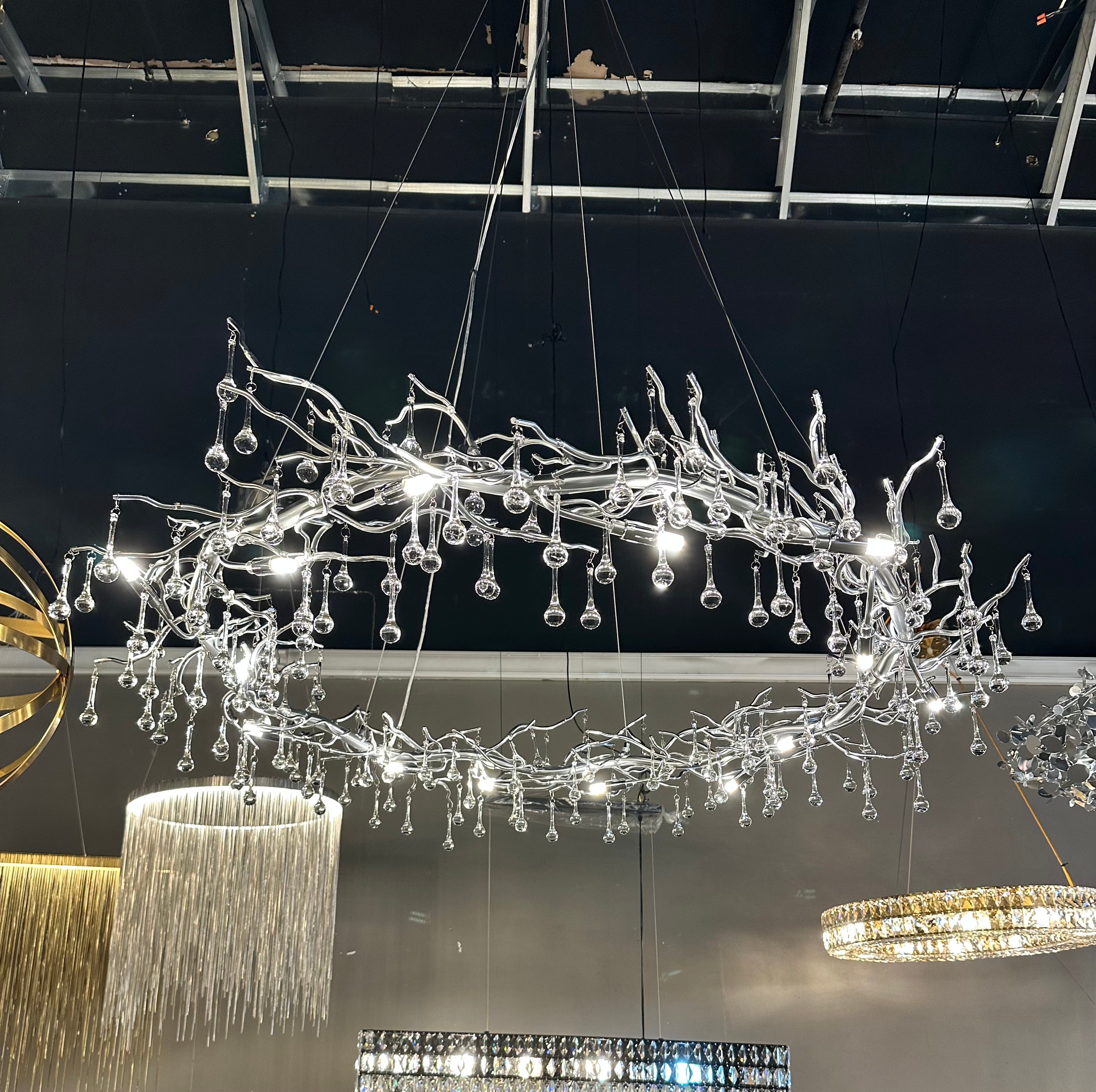 Livio Halo Branching Round Teardrop Chandelier - Italian Concept