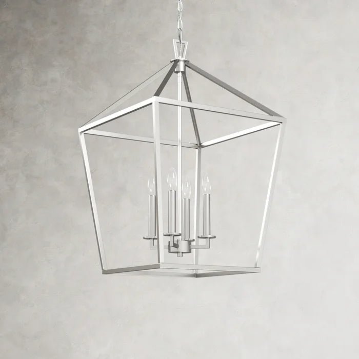 Chris Graff 4 - Light 17"W Lantern Geometric Chandelier - Italian Concept -