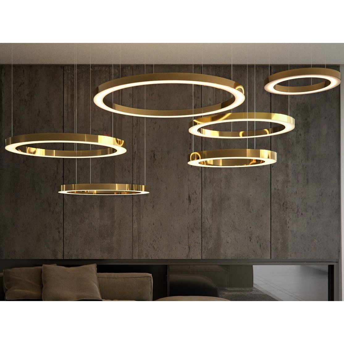Liana Round 4-Ring Cascade LED Chandelier - Italian Concept -