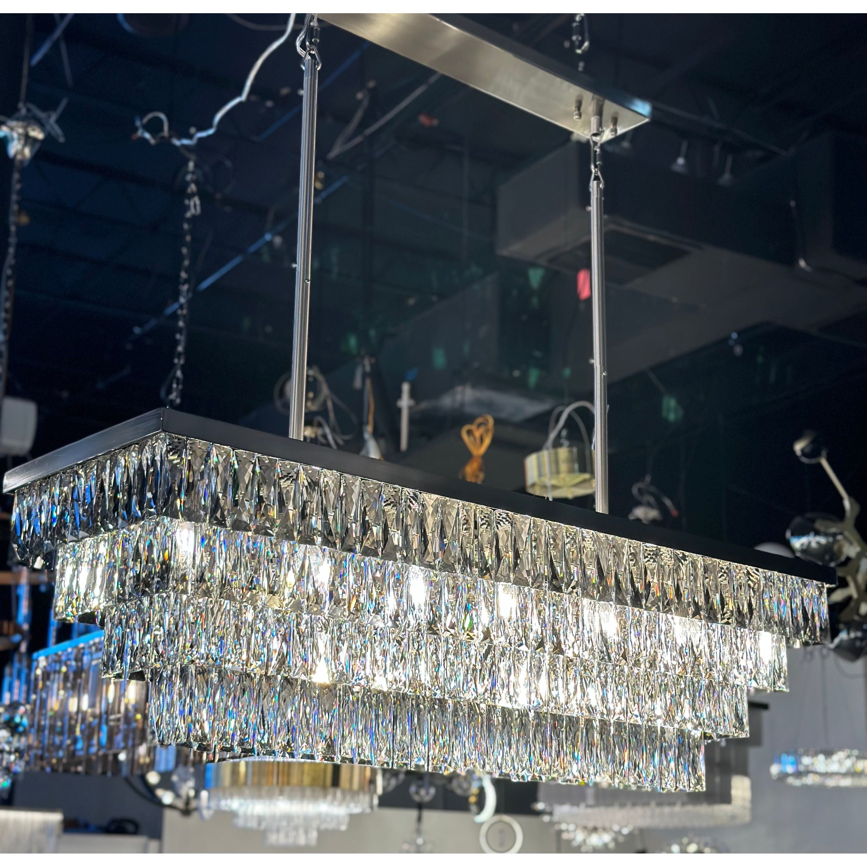 Glacier Crystal Rectangular Chandelier - Italian Concept