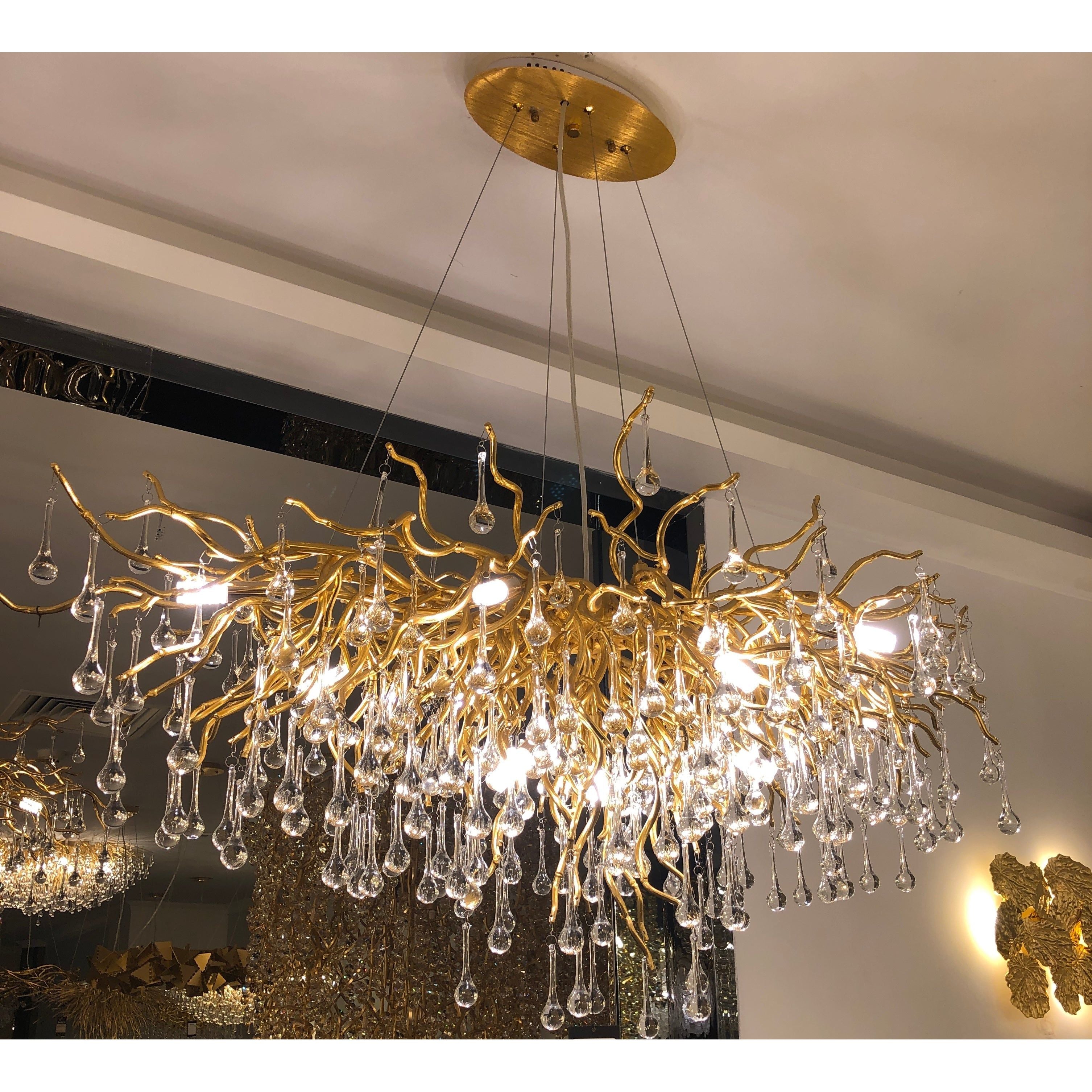 Livio Oval Branching Teardrop Chandelier - Italian Concept
