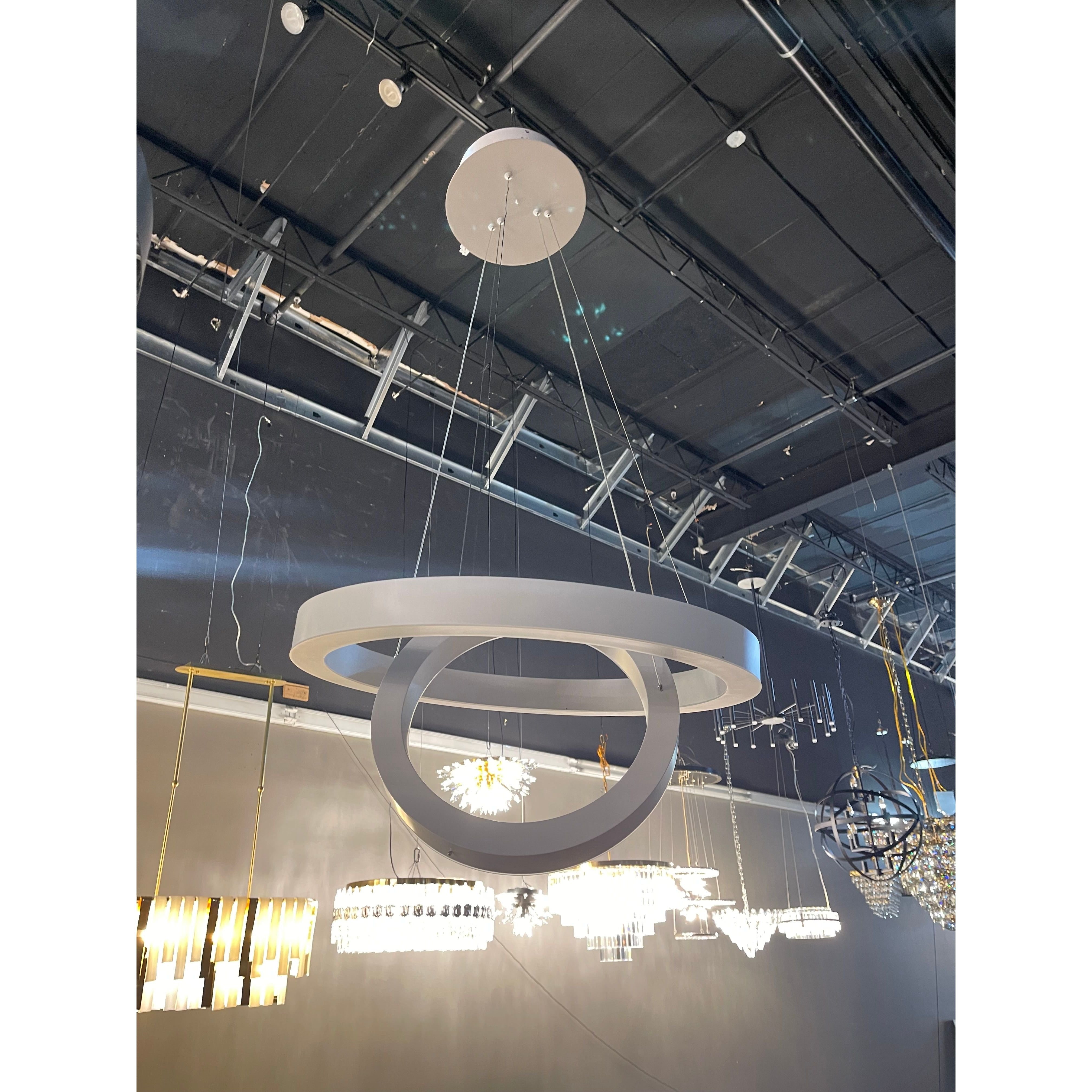 Liana Matte White Round LED Ring Chandelier - Italian Concept -