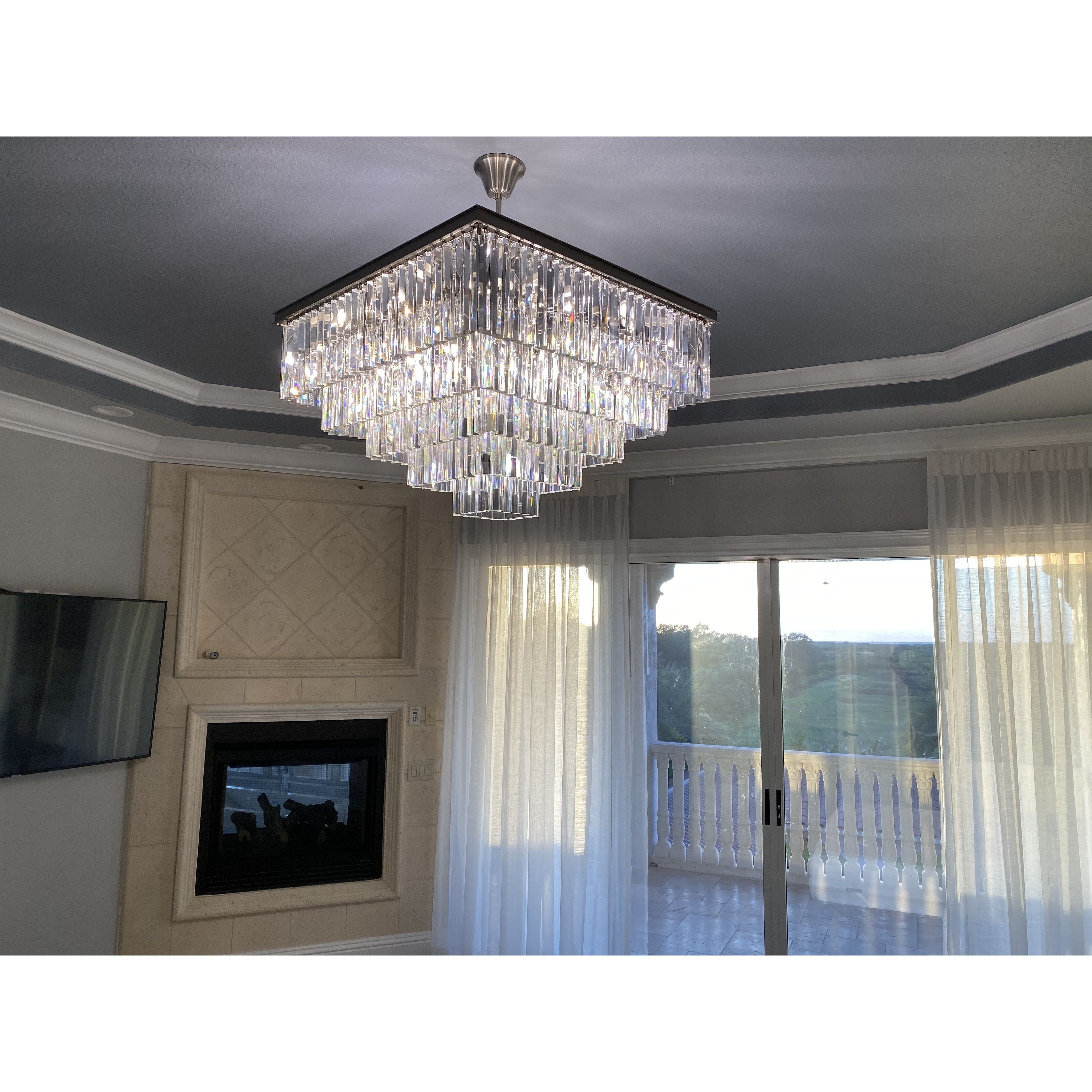Apex 5-Tier Square Odeon Crystal Chandelier - Italian Concept -