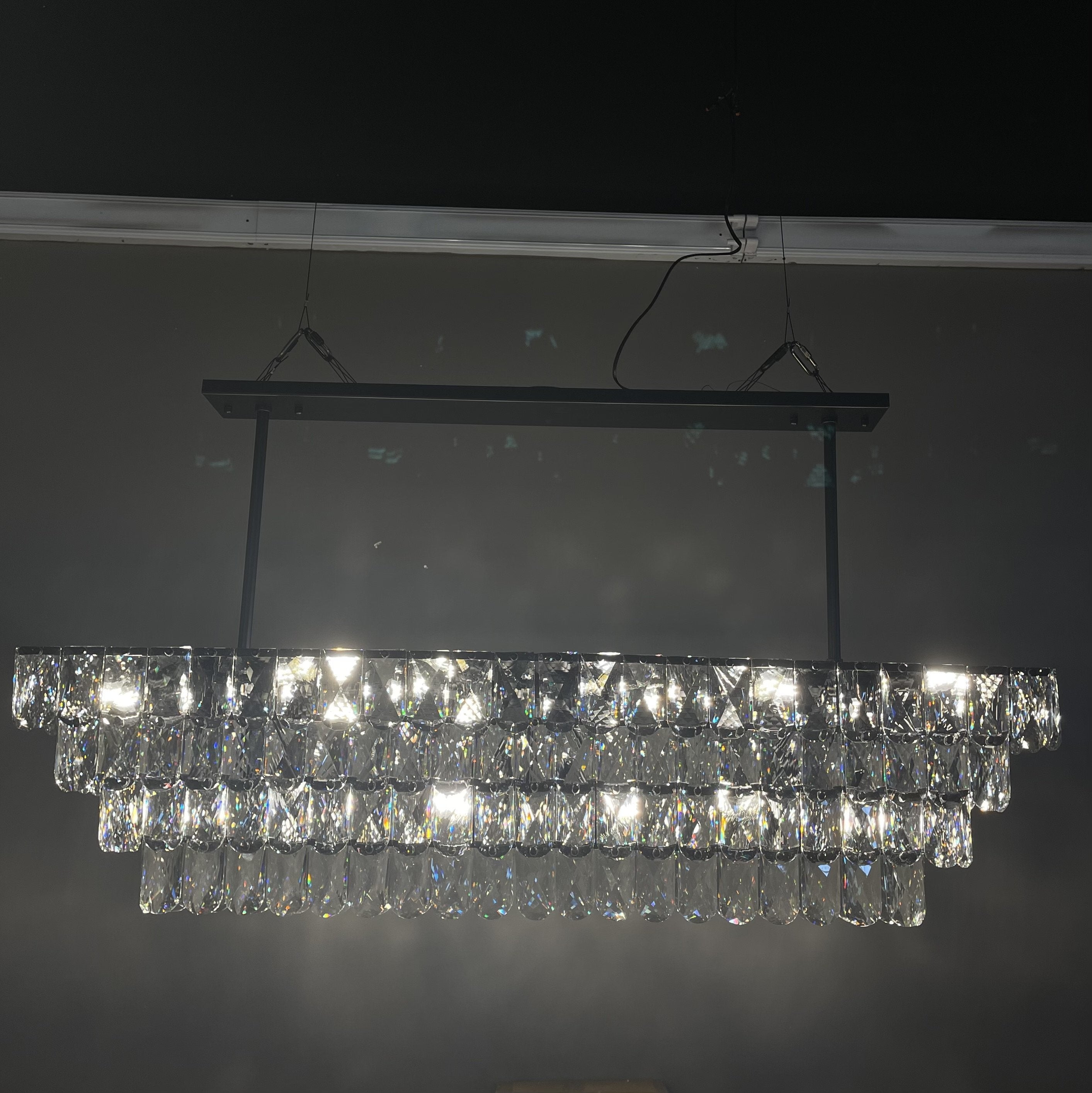 Abrielle Crystal Rectangular Chandelier - Italian Concept -