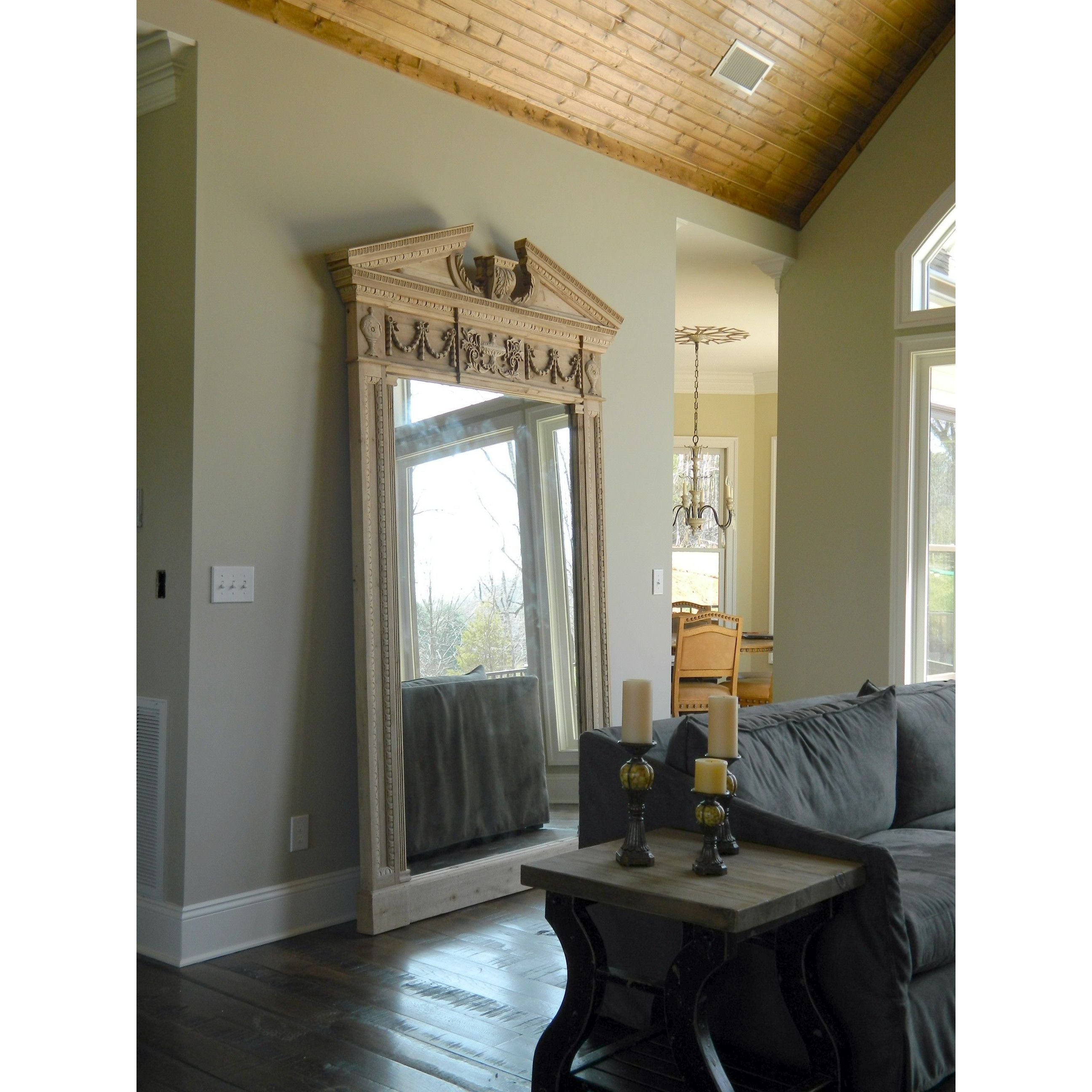 Large Hand-Carved Modern Wood Mirror - Italian Concept