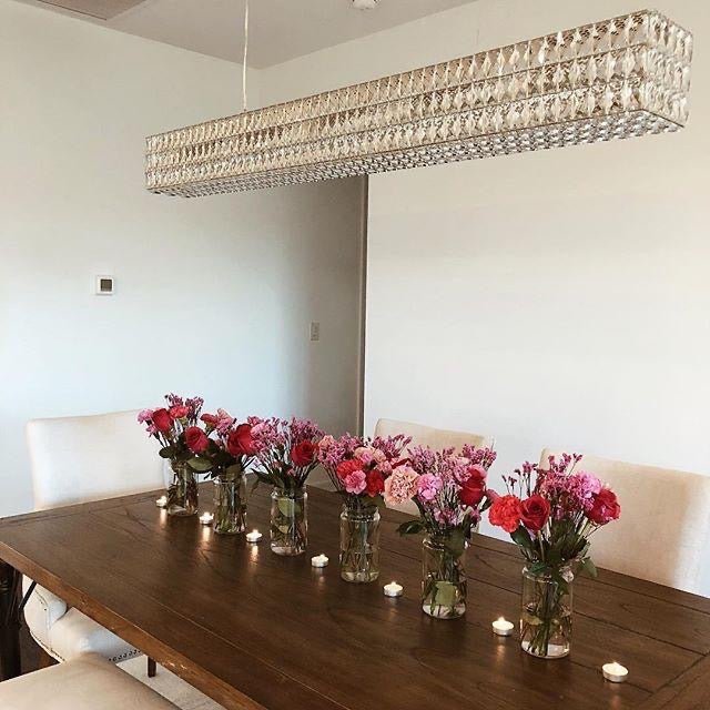 Mia Rectangular 3-Tier Crystal Chandelier - Italian Concept
