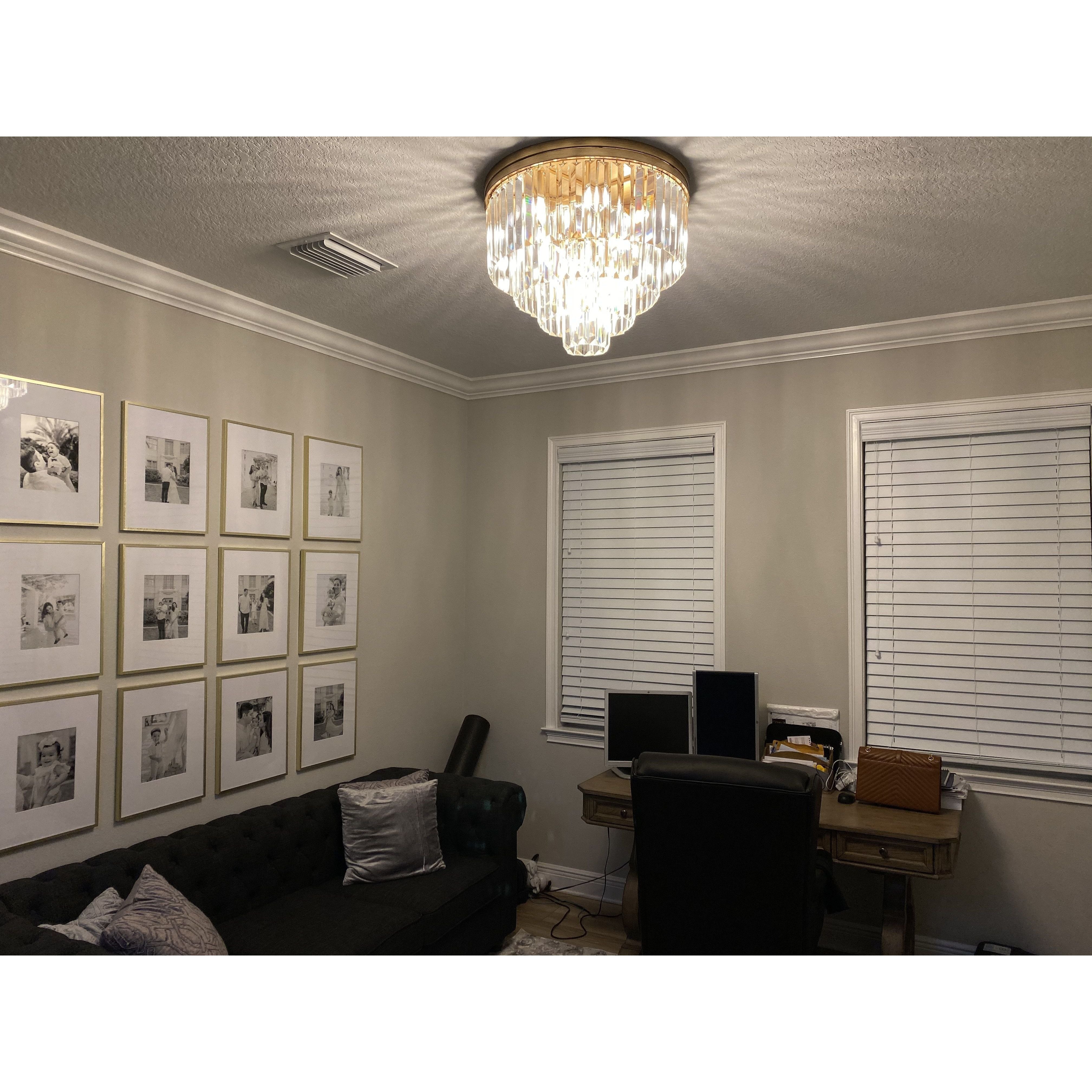 Dual Option Flush-mount / Hanging 4-Tier Apex Odeon Crystal Fringe Chandelier - Italian Concept