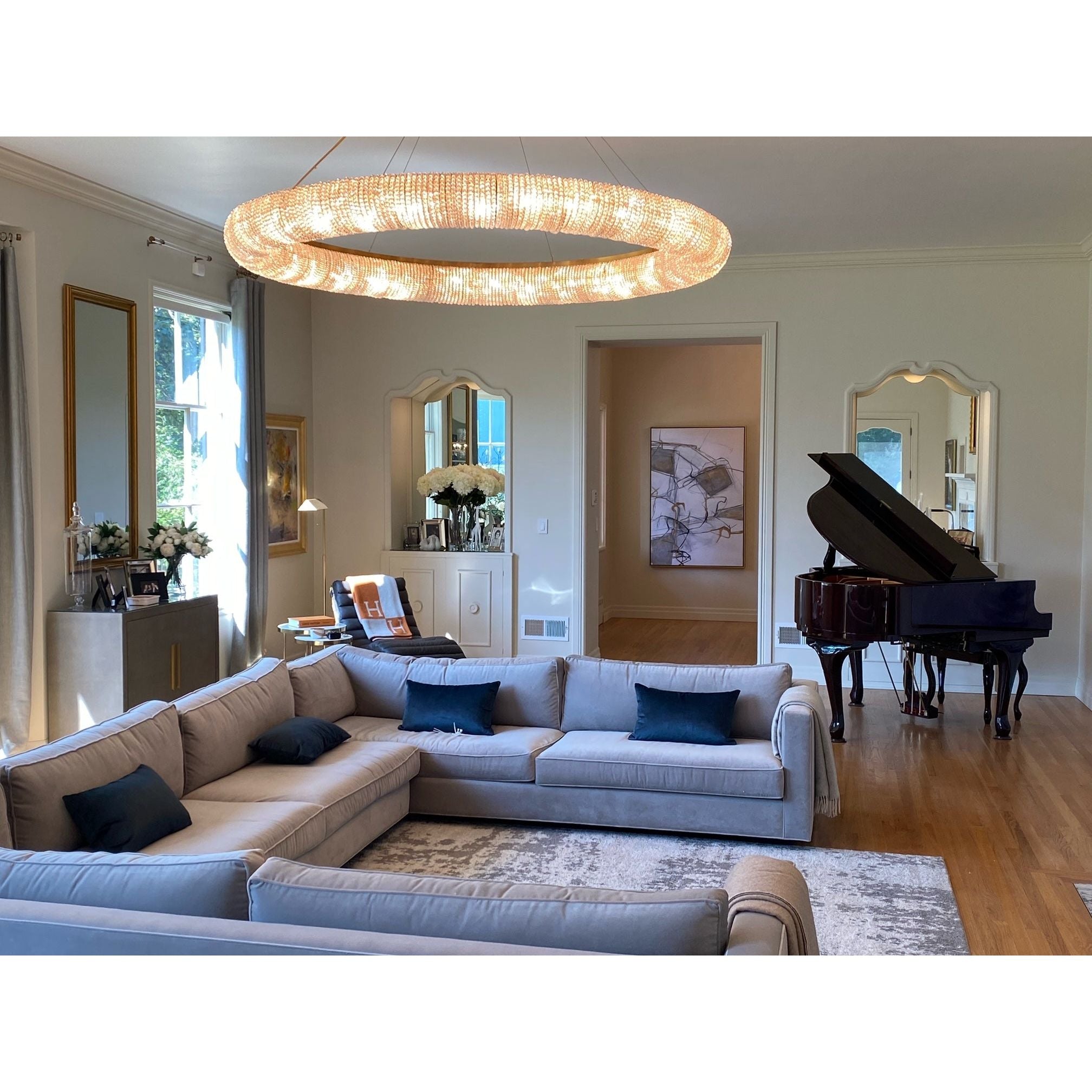 Empire Round Crystal Ring Beaded Chandelier - Italian Concept