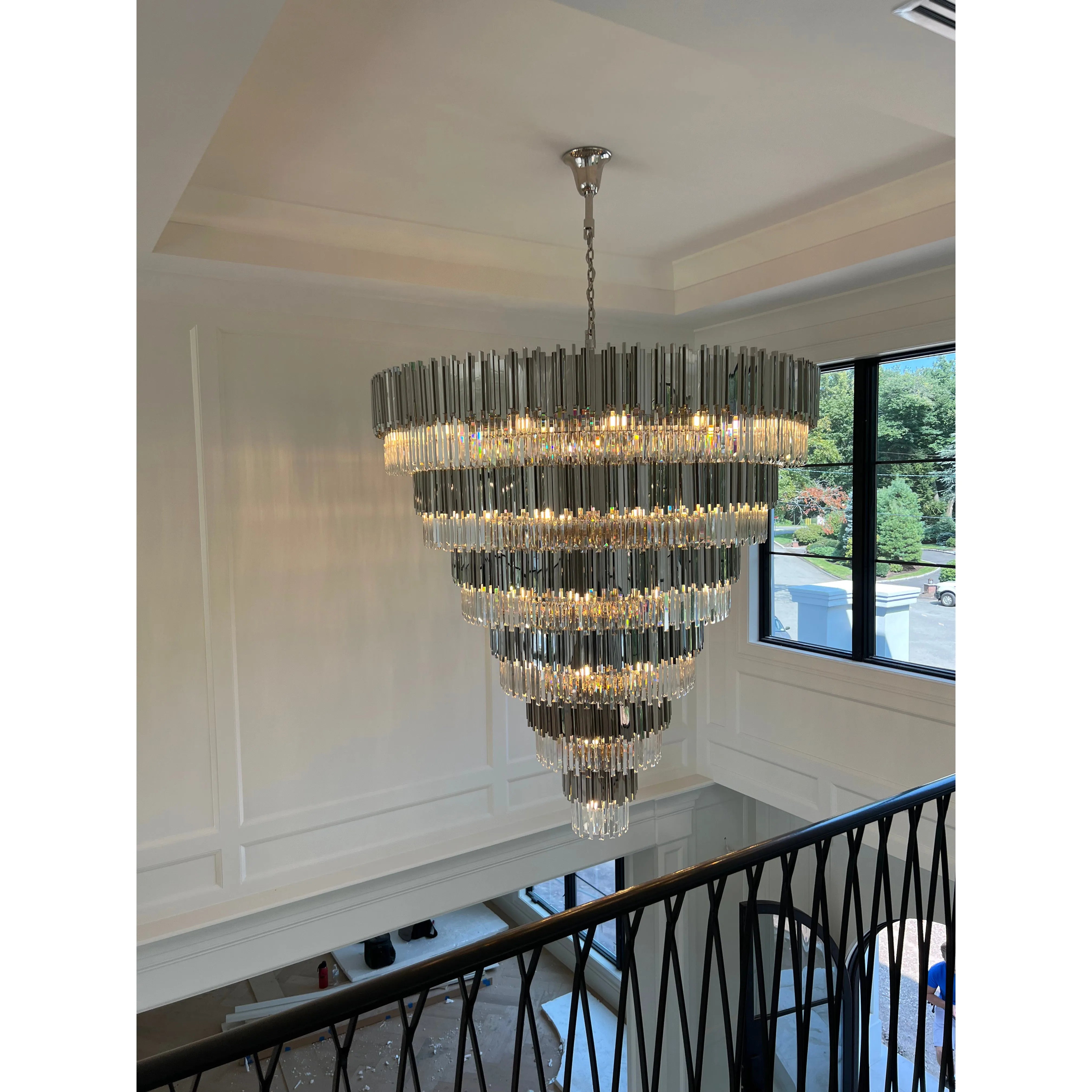 Colonnade Tiered Round Crystal Chandelier - Italian Concept -