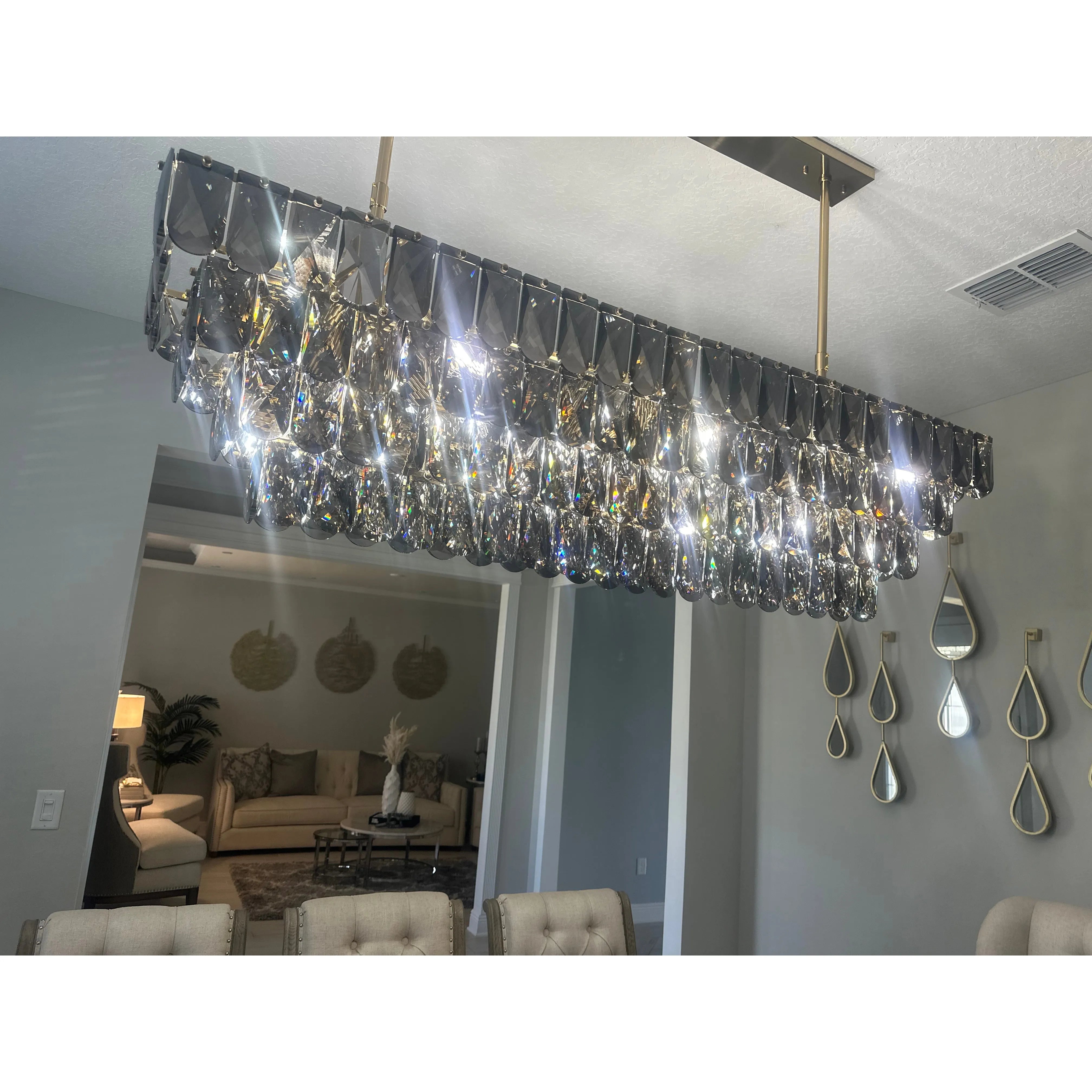 Abrielle Crystal Rectangular Chandelier - Italian Concept