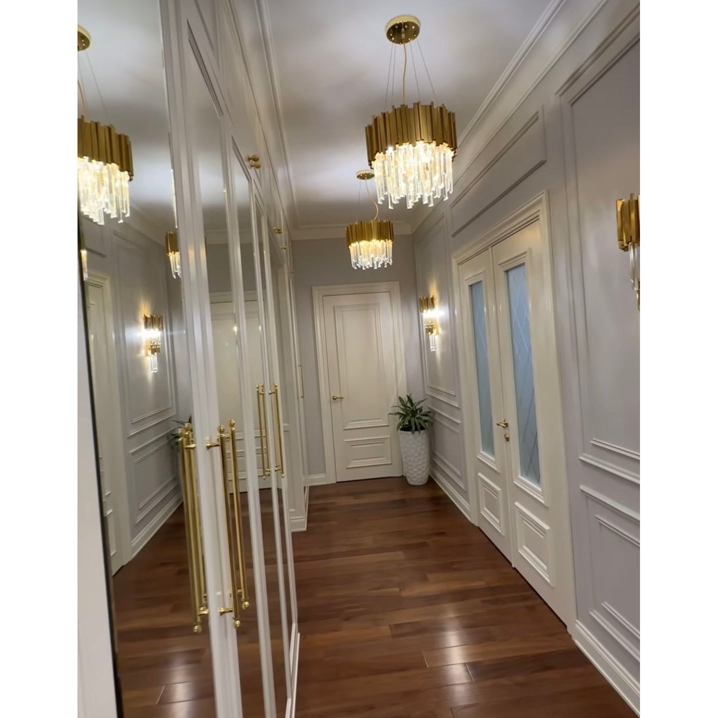 Colonnade 2-Tier Round Crystal Chandelier - Italian Concept