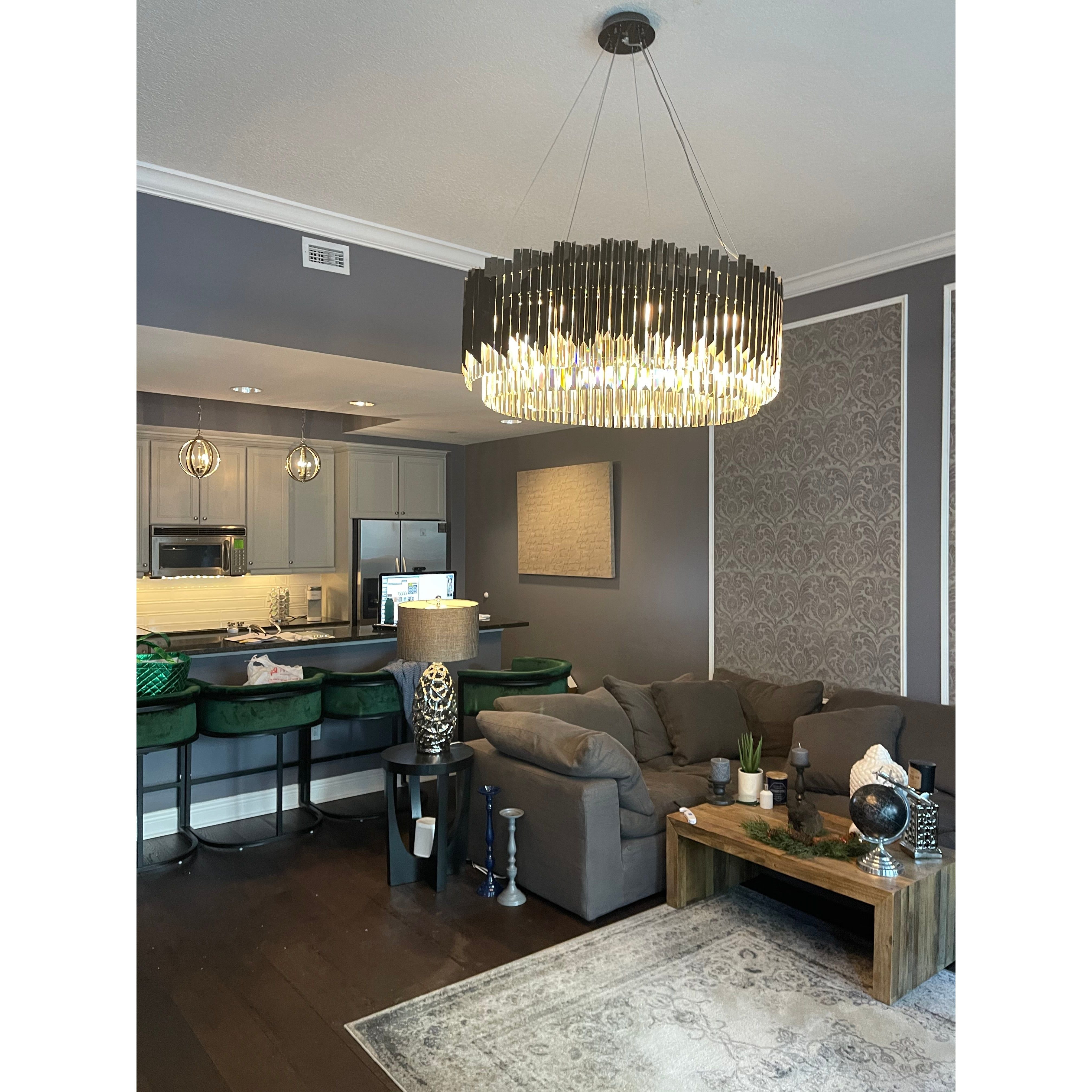 Arrows Steel Crystal Chandelier Round - Italian Concept -
