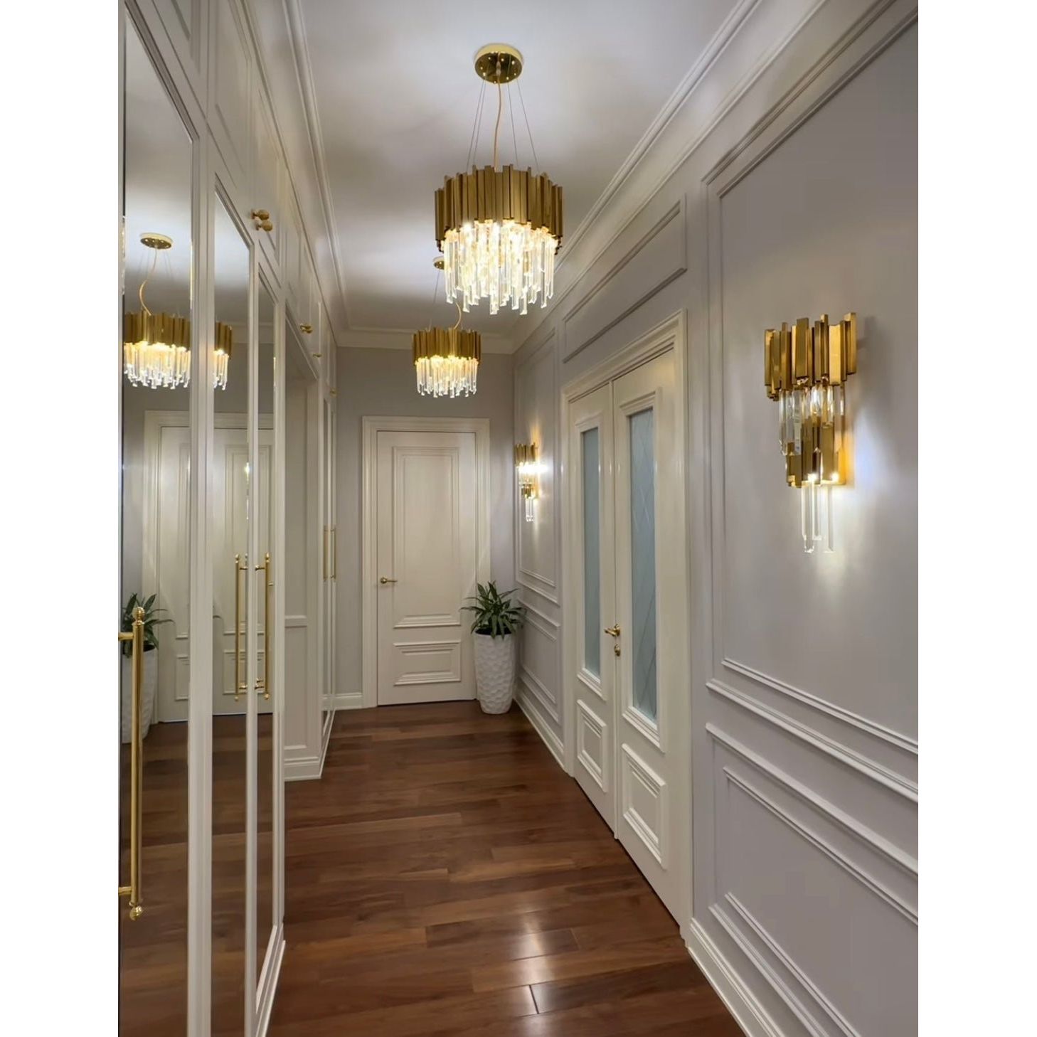 Colonnade 2-Tier Round Crystal Chandelier - Italian Concept