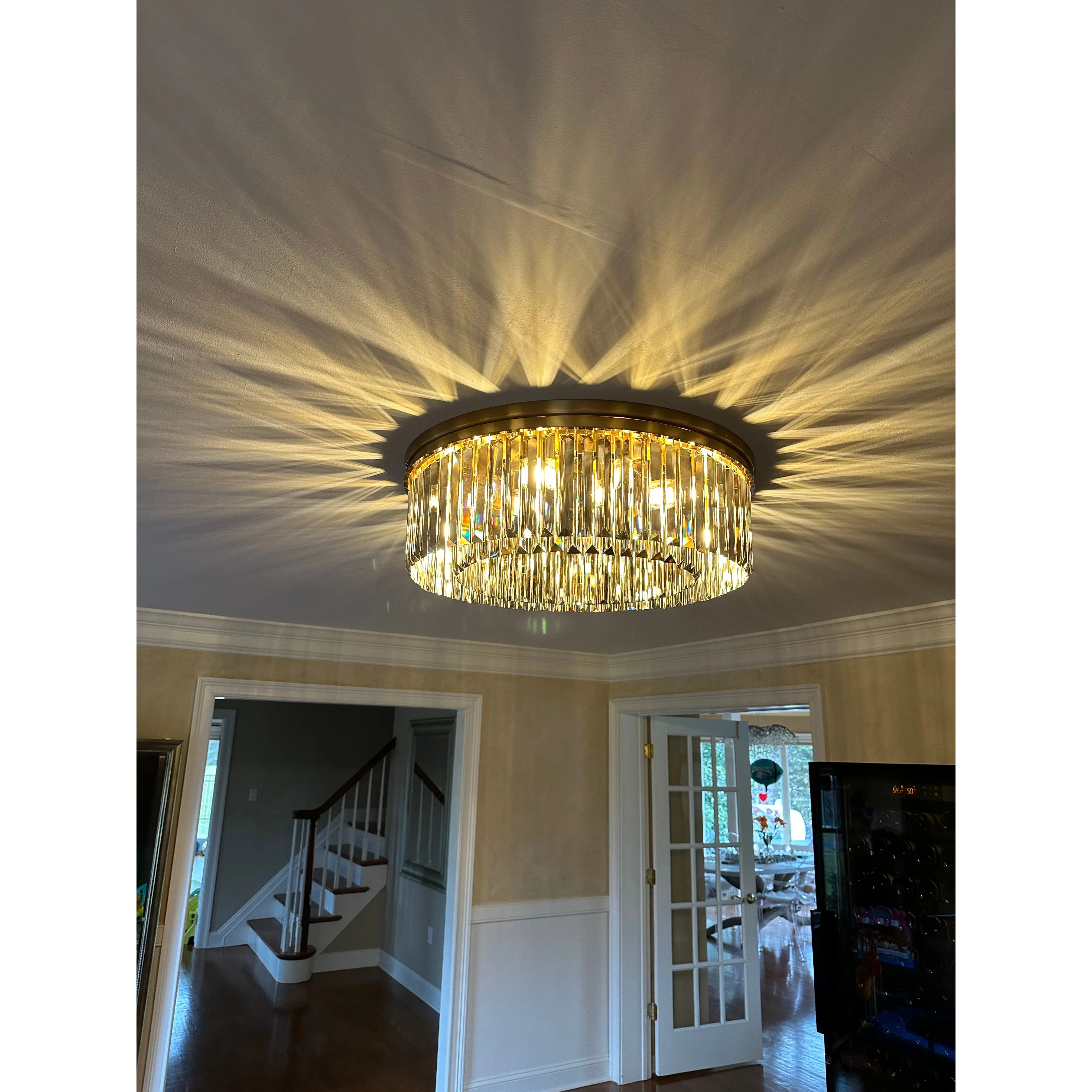Odeon Flushmount 1-Tier Odeon Crystal Fringe Chandelier - Italian Concept
