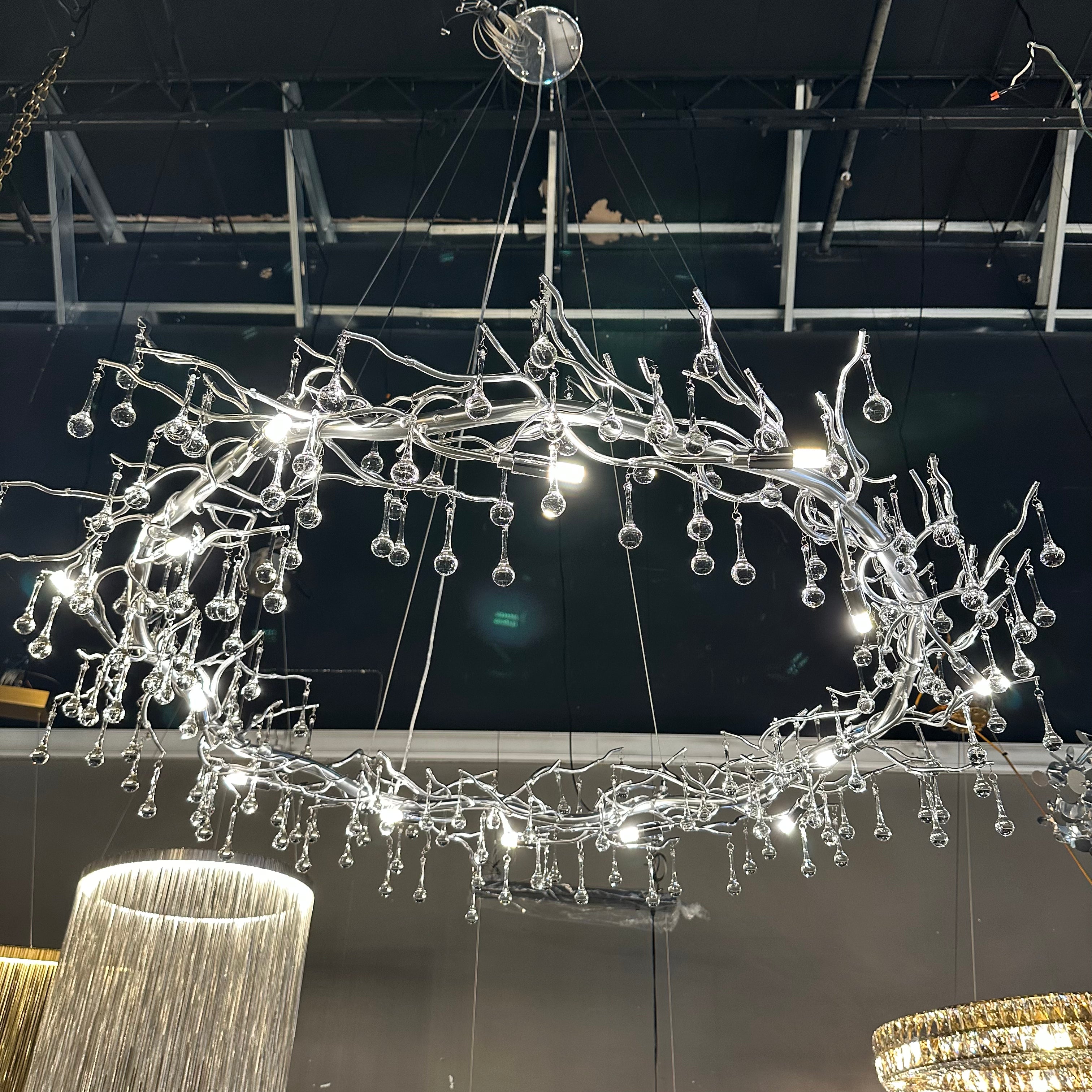 Lukas Halo Branching Round Teardrop Chandelier - Italian Concept