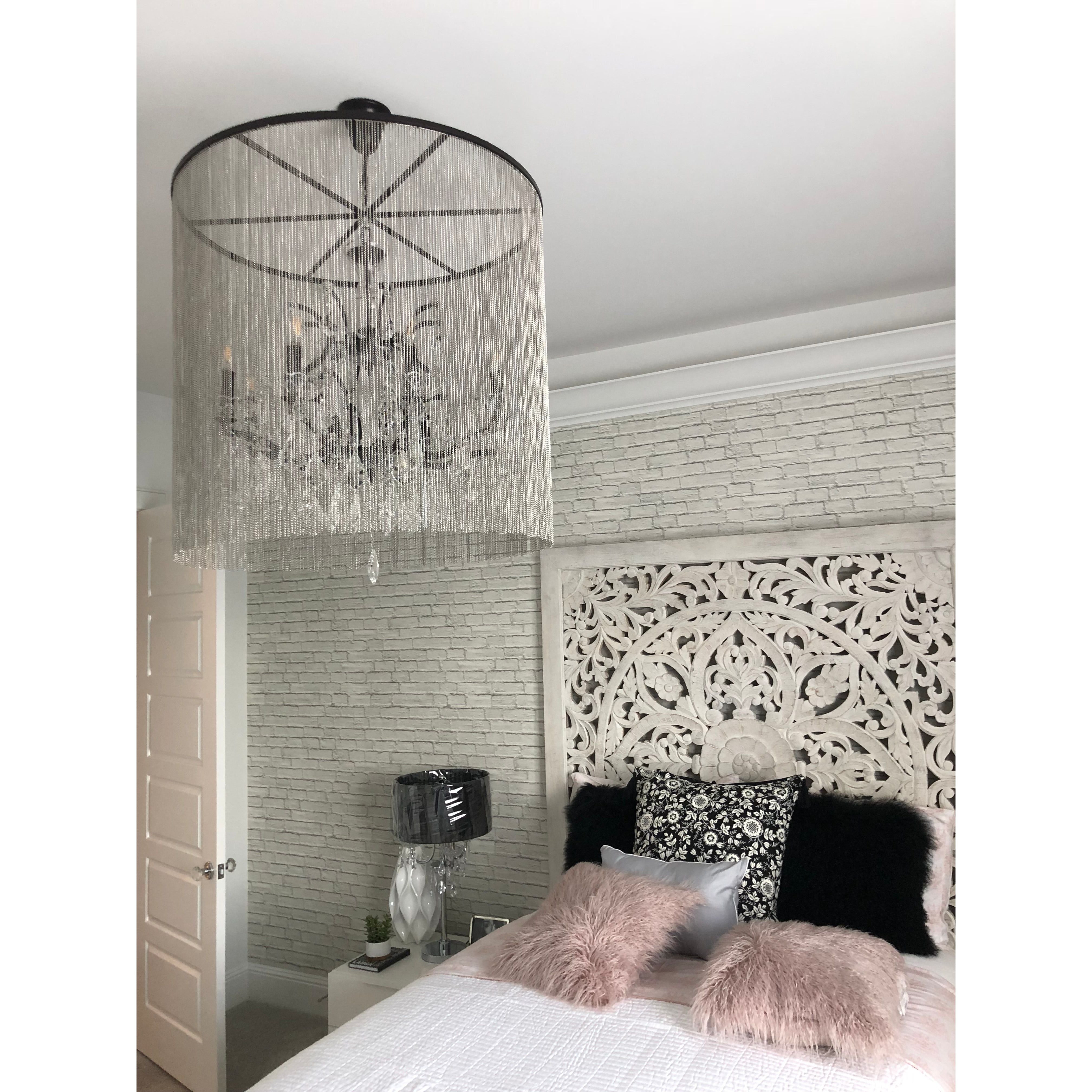 Chain Curtain Crystal 12-Light 32" Crystal Chandelier - Italian Concept -
