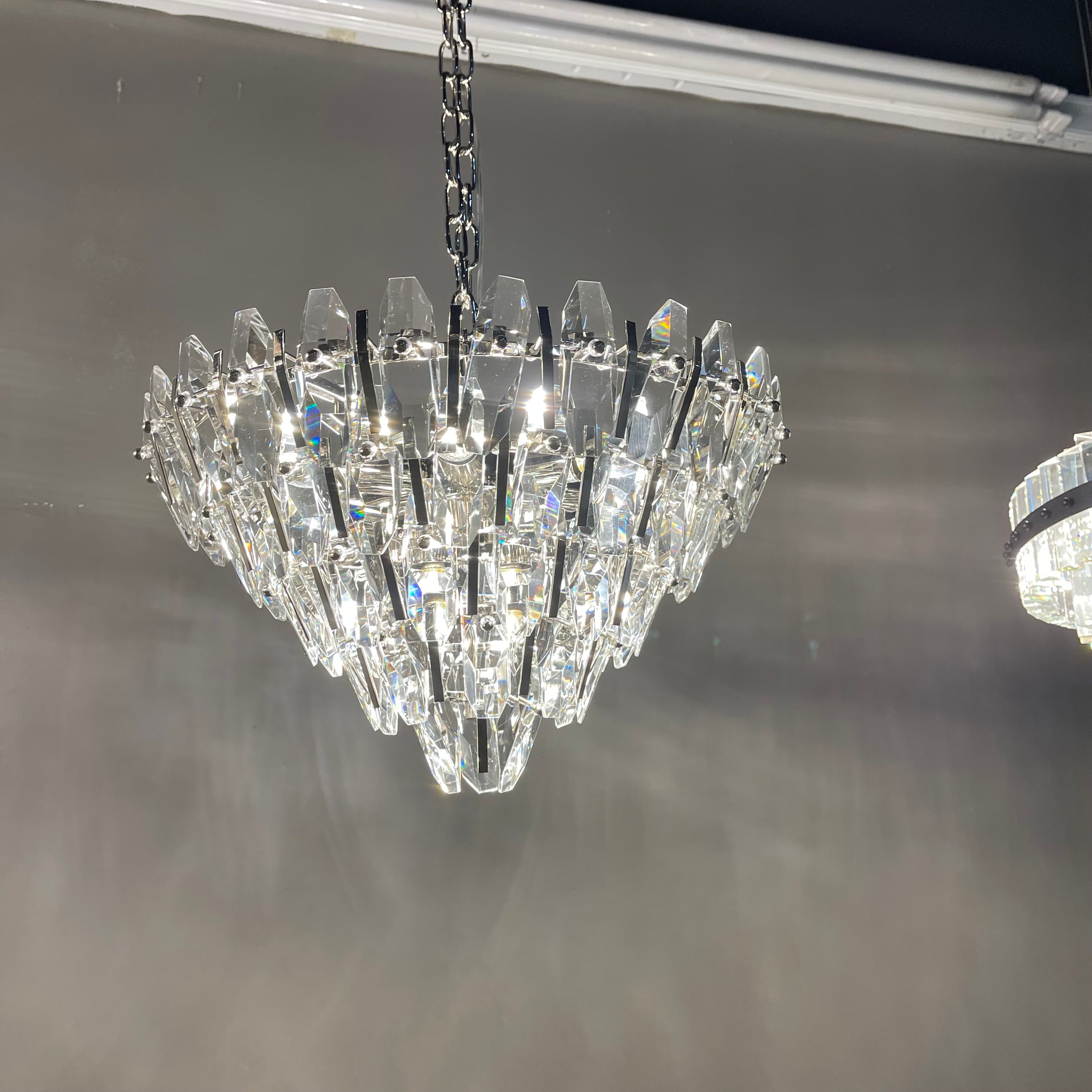 Sol Round Odeon Crystal Tiered Chandelier - Italian Concept