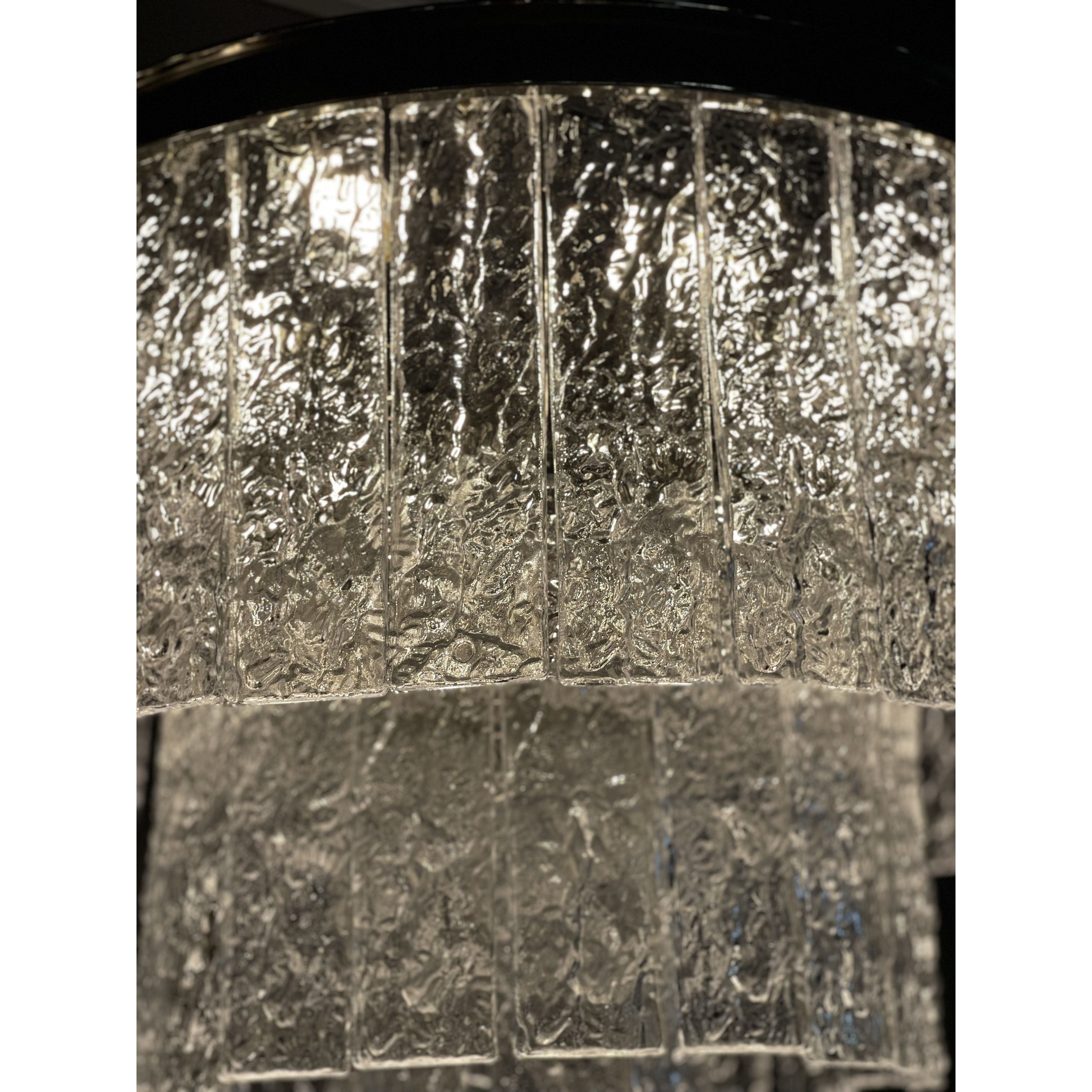 Oliver Rectangular Tiered Glass Tile Chandelier Collection - Italian Concept -