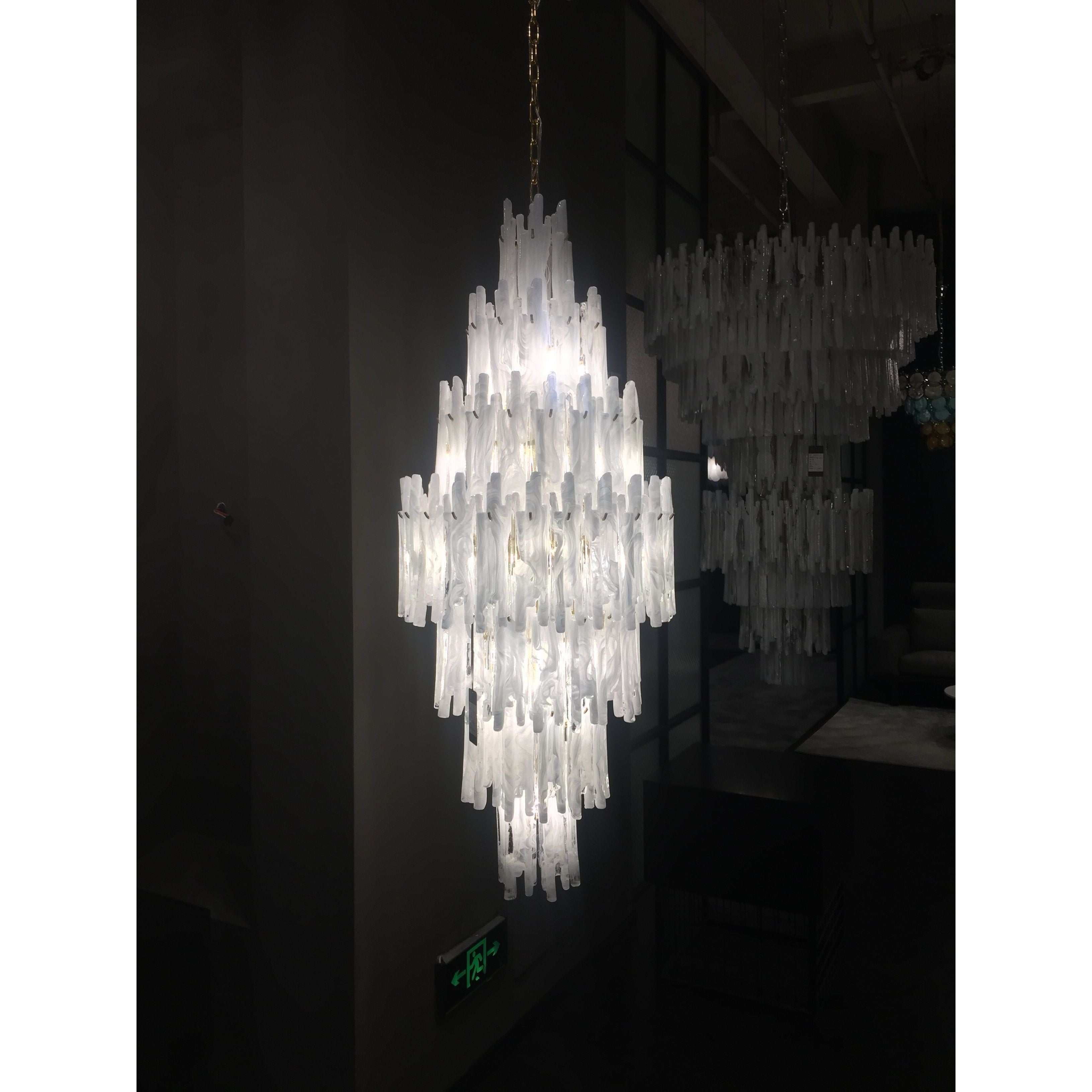Blanche Tiered Murano Glass Chandelier - Italian Concept -