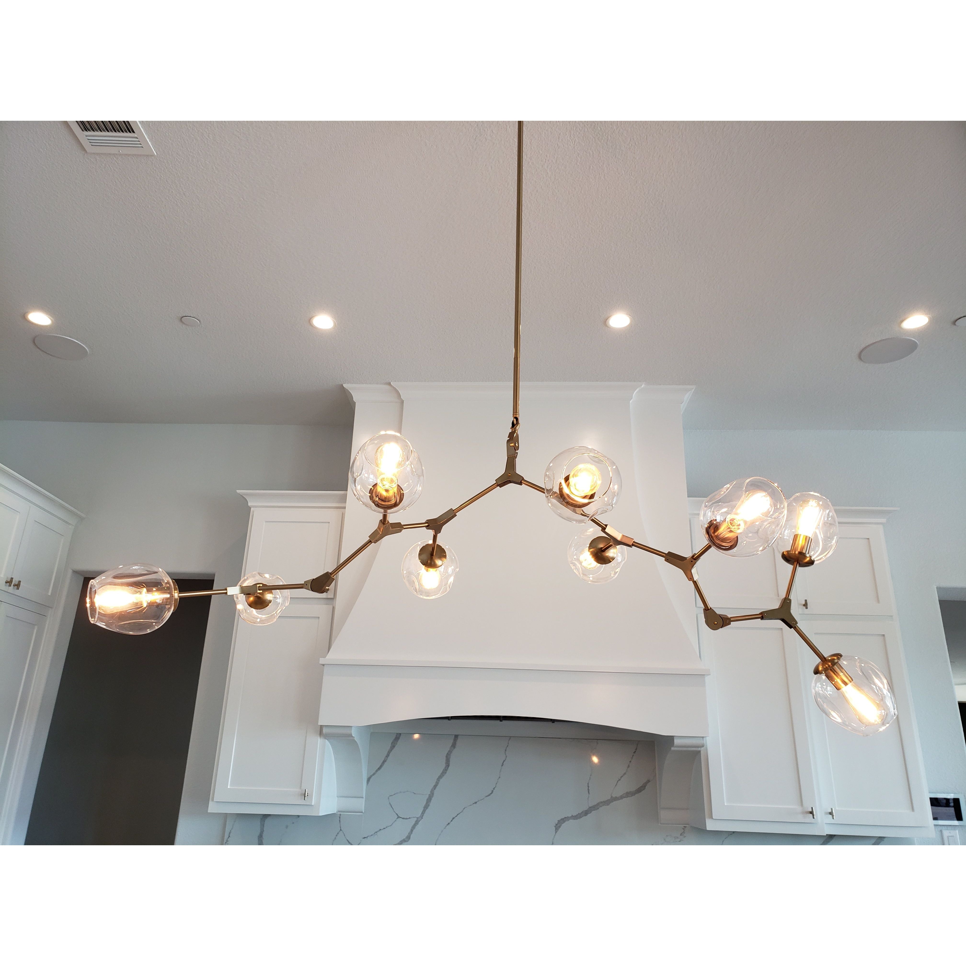 Metal Releaf Horizontal Globe Branching Bubble Chandelier - Italian Concept