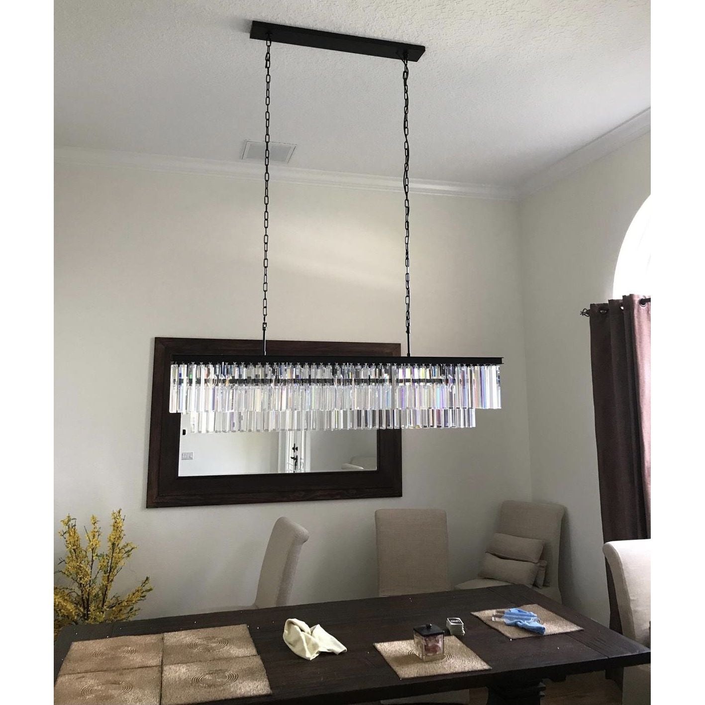 Apex Odeon Rectangular Fringe Crystal Chandelier - Italian Concept -