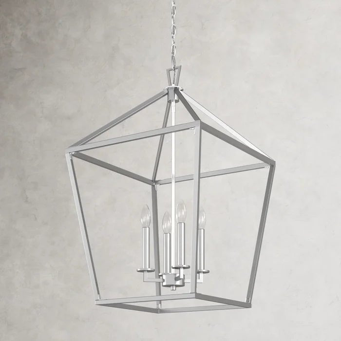 Chris Graff 4 - Light 17"W Lantern Geometric Chandelier - Italian Concept -
