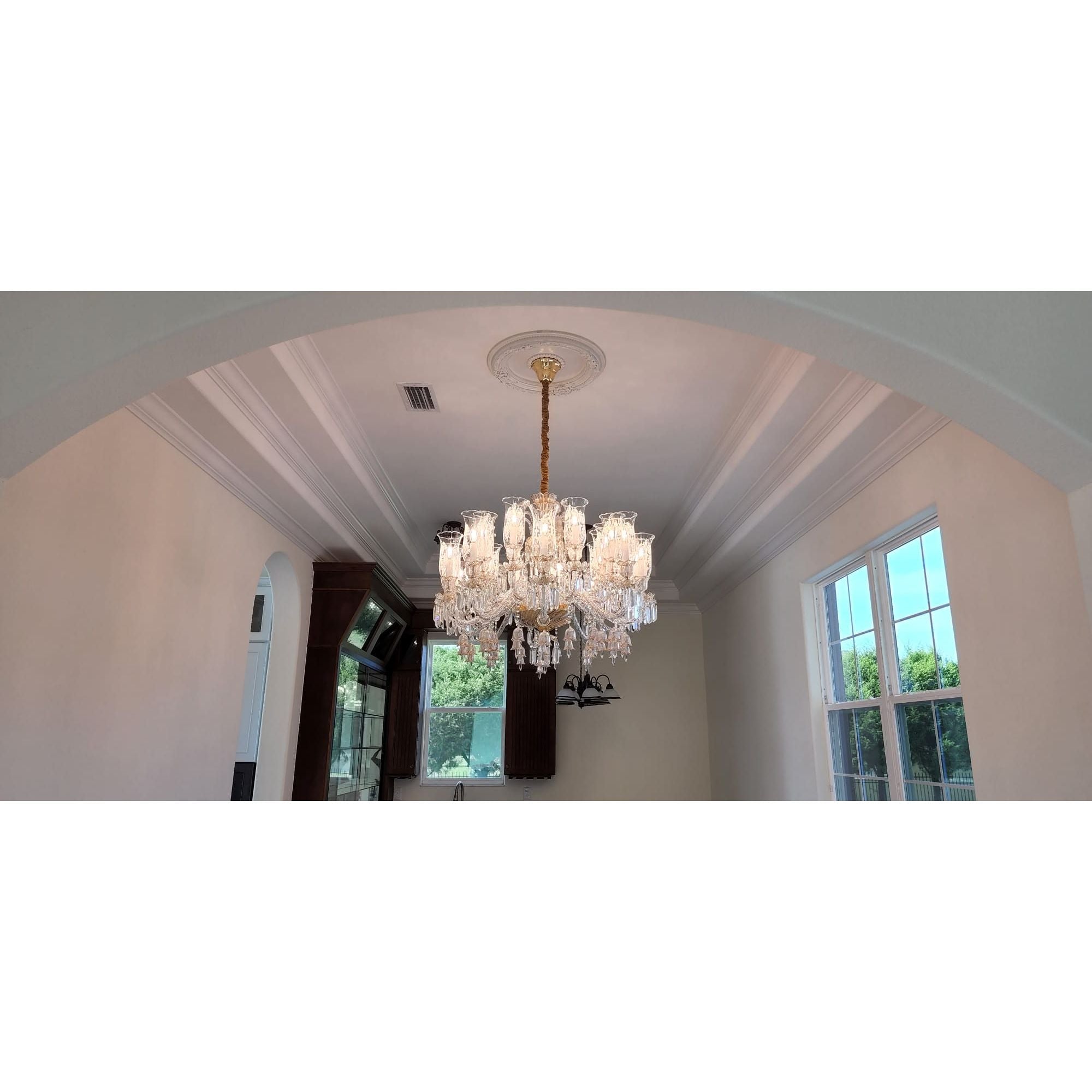 24 Light Oval/ Linear Marbella Garnier Crystal Chandelier - Italian Concept -